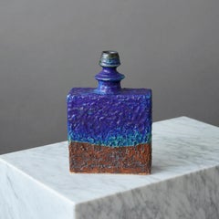 Blue Stoneware Vase by Annikki Hovisaari for Arabia, Finland, 1960s