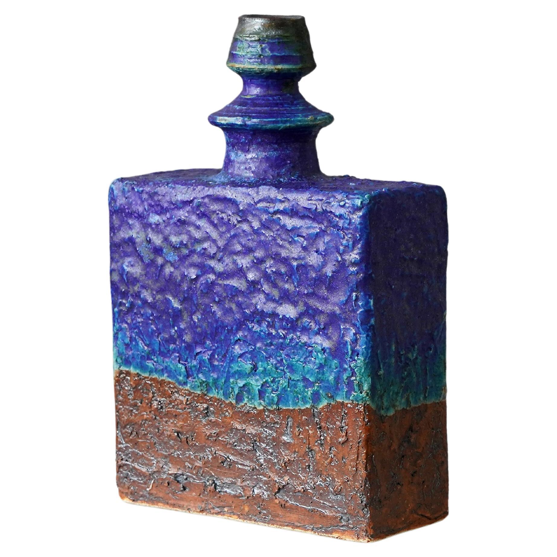 Blue Stoneware Vase by Annikki Hovisaari for Arabia, Finland, 1960s