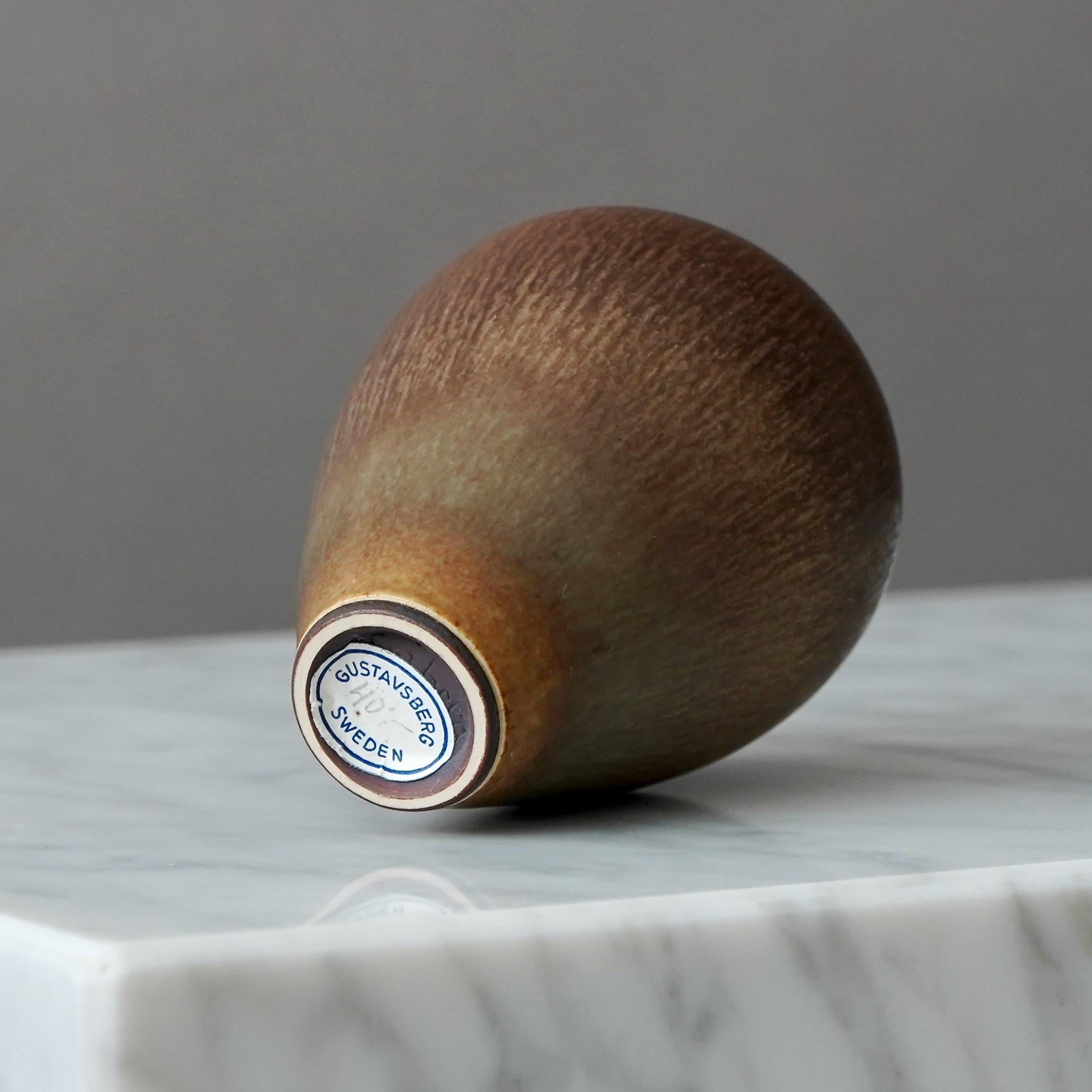 Smaltato Vaso in gres di Berndt Friberg per Gustavsberg Studio, Svezia, anni '50 in vendita