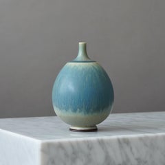 Steingutvase von Berndt Friberg für Gustavsberg Studio, Schweden, 1969