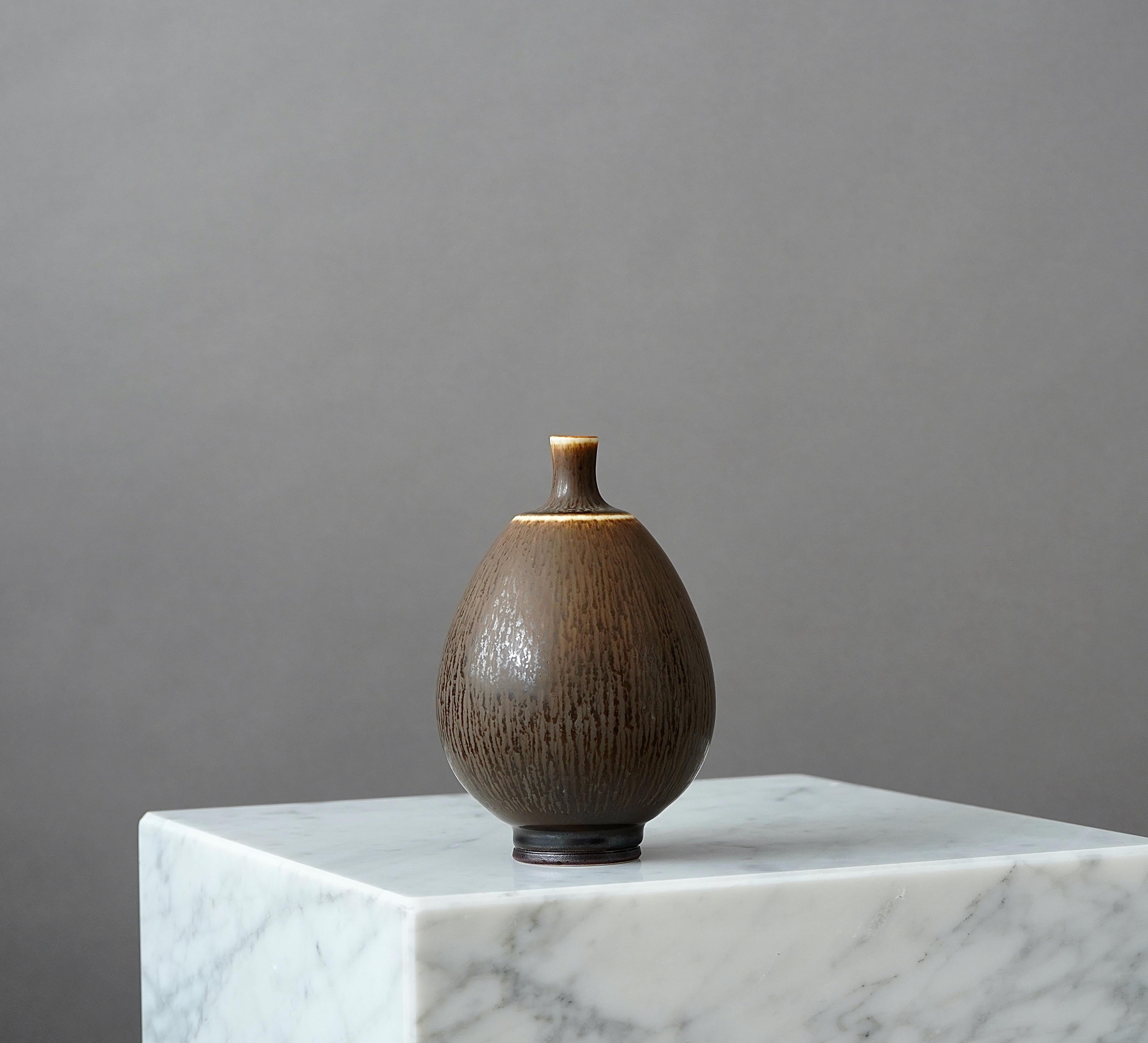 Swedish Stoneware Vase by Berndt Friberg for Gustavsberg Studio, Sweden, 1979 For Sale