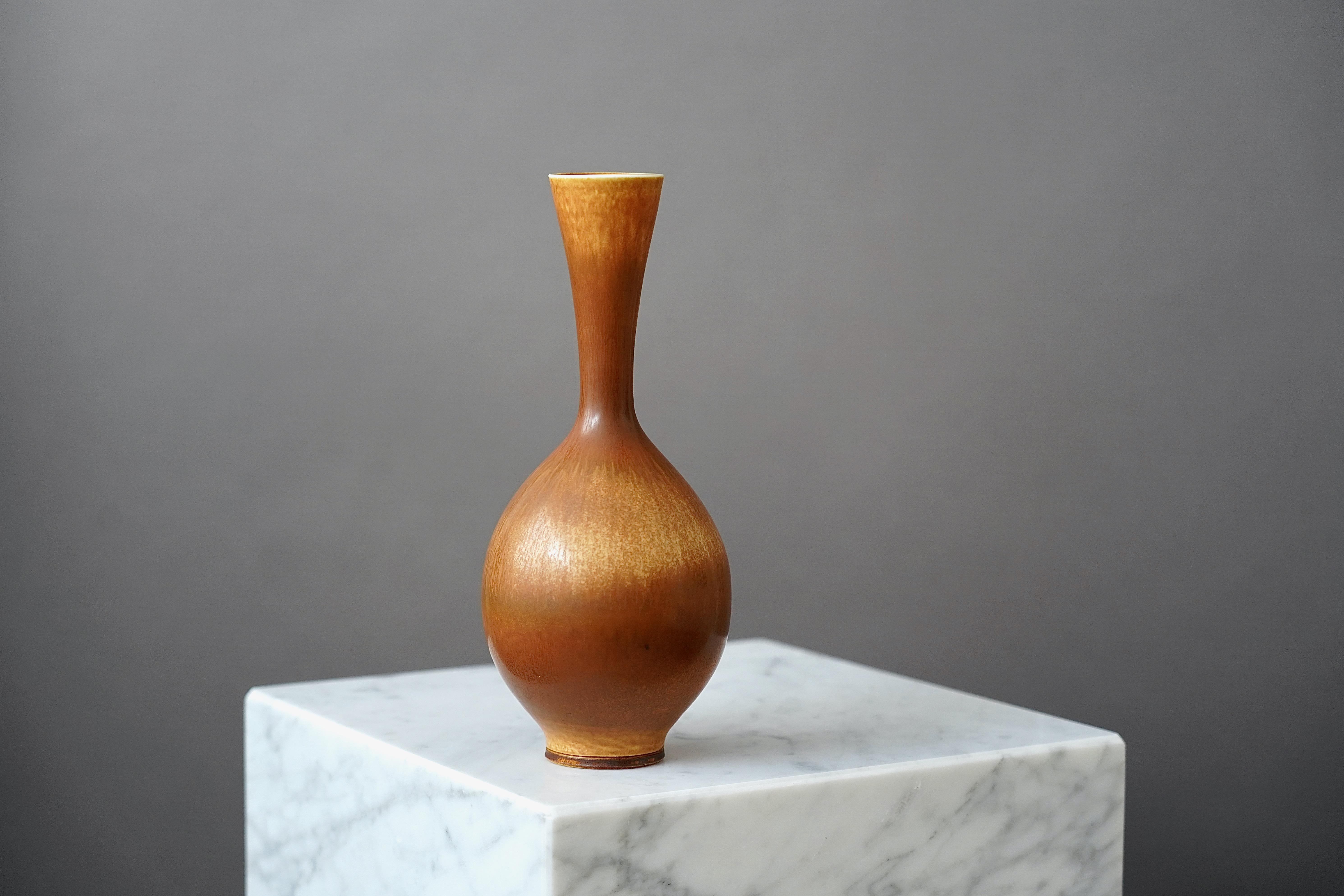 Turned Stoneware Vase by Berndt Friberg for Gustavsberg, Sweden, 1975 For Sale
