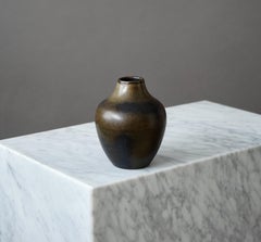 Brown Stoneware Vase by Erich and Ingrid Triller for Tobo, Sweden, 1950s