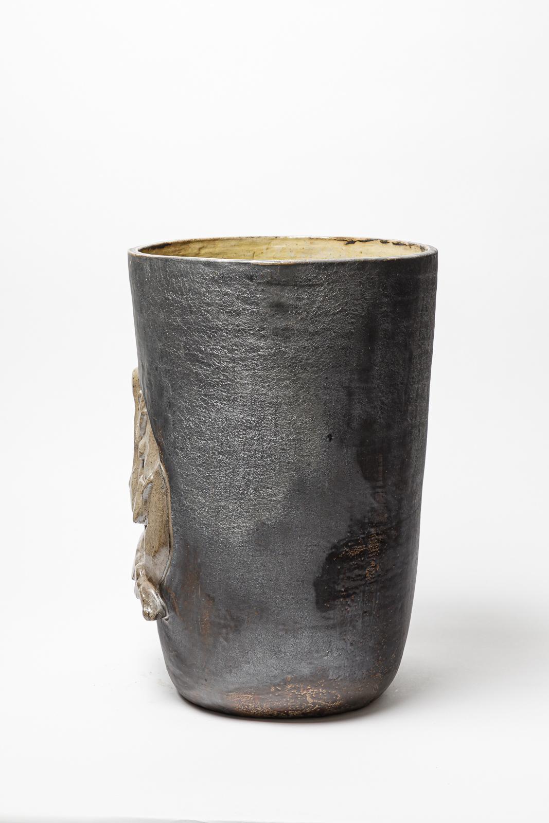 Vase aus Steinzeug von Georges Martin, ca. 1970-1980. (Französisch) im Angebot