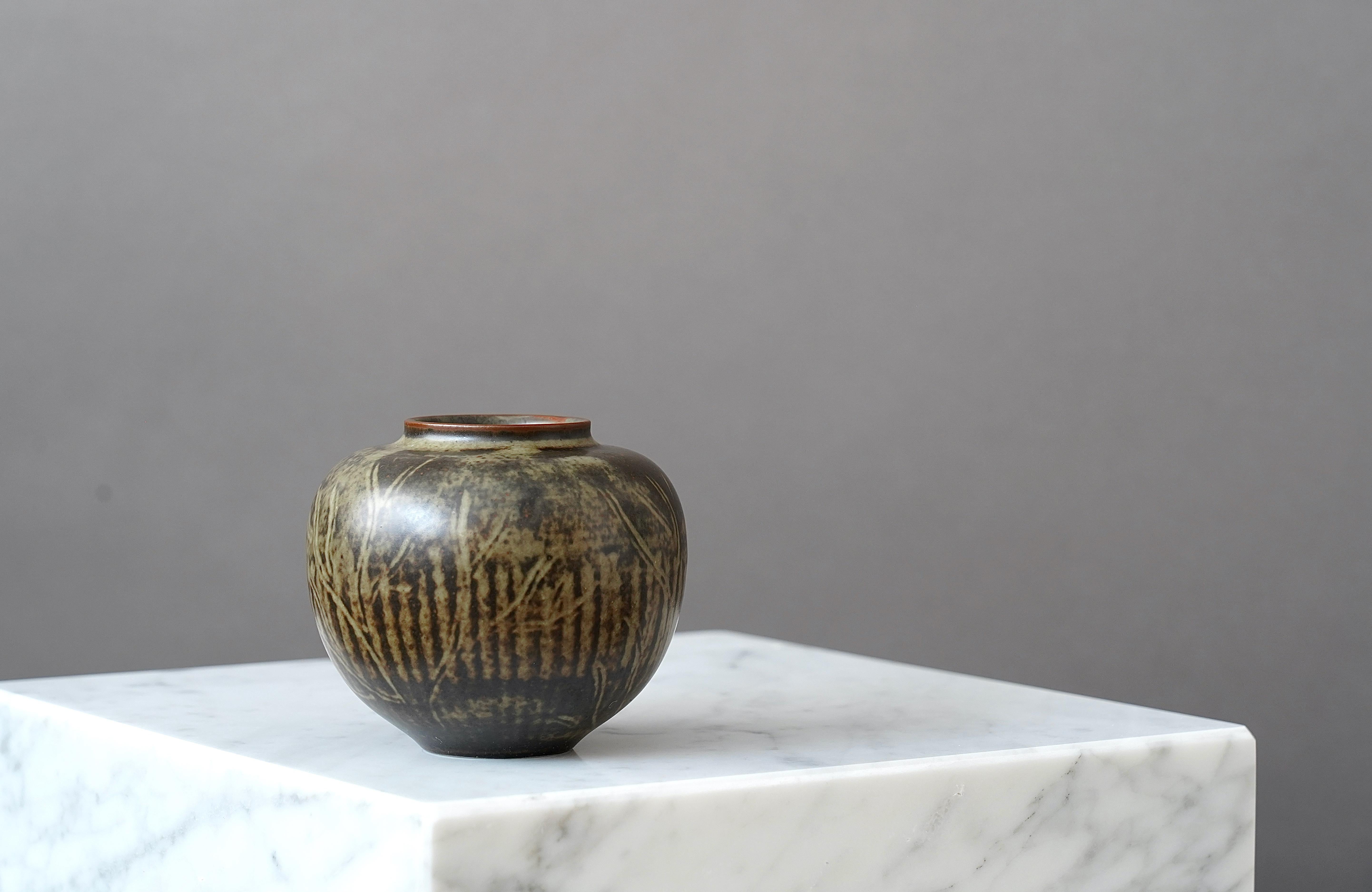 Danish Stoneware Vase by Gerd Bogelund for Royal Copenhagen, Denmark, 1950s For Sale