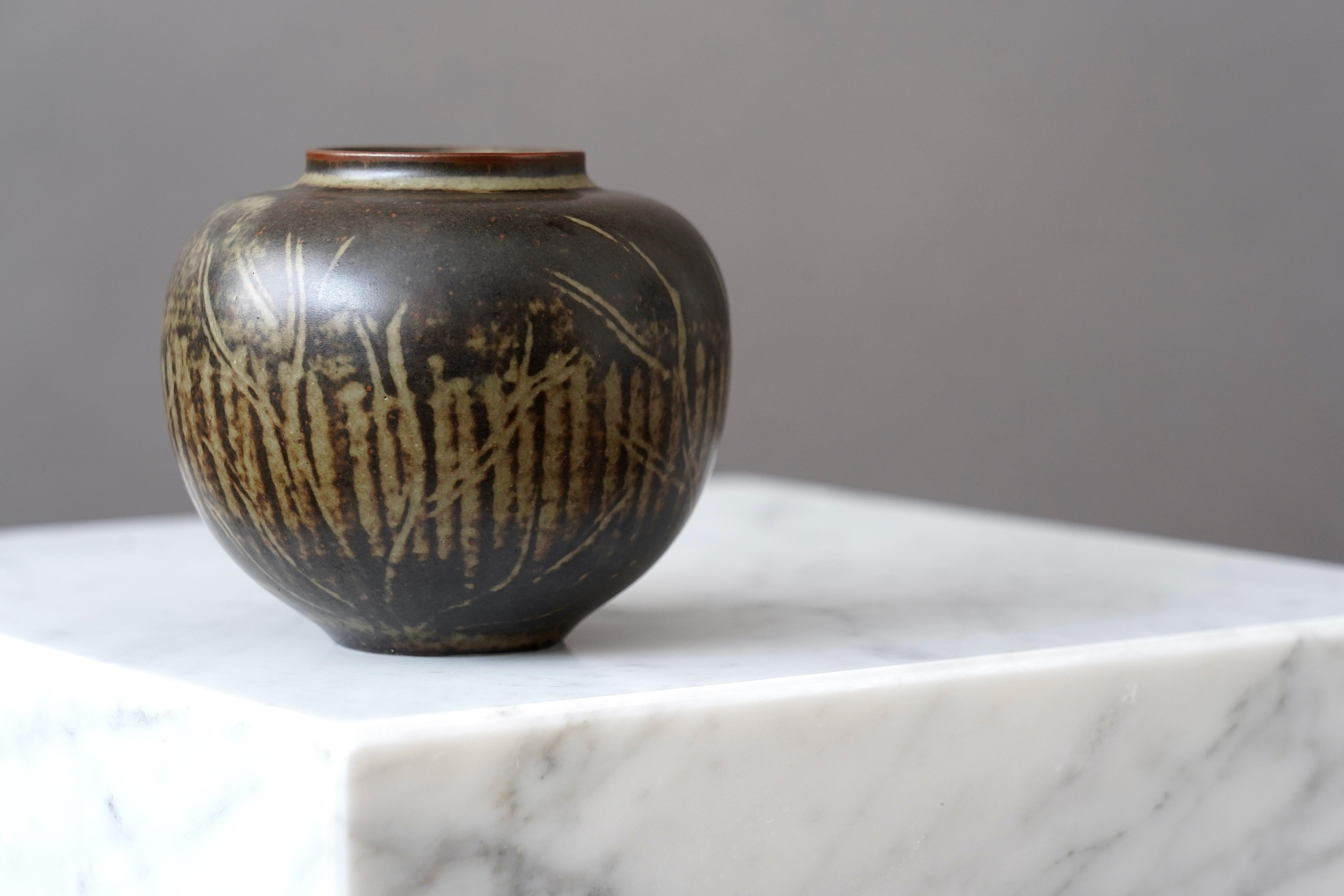 Stoneware Vase by Gerd Bogelund for Royal Copenhagen, Denmark, 1950s For Sale 1
