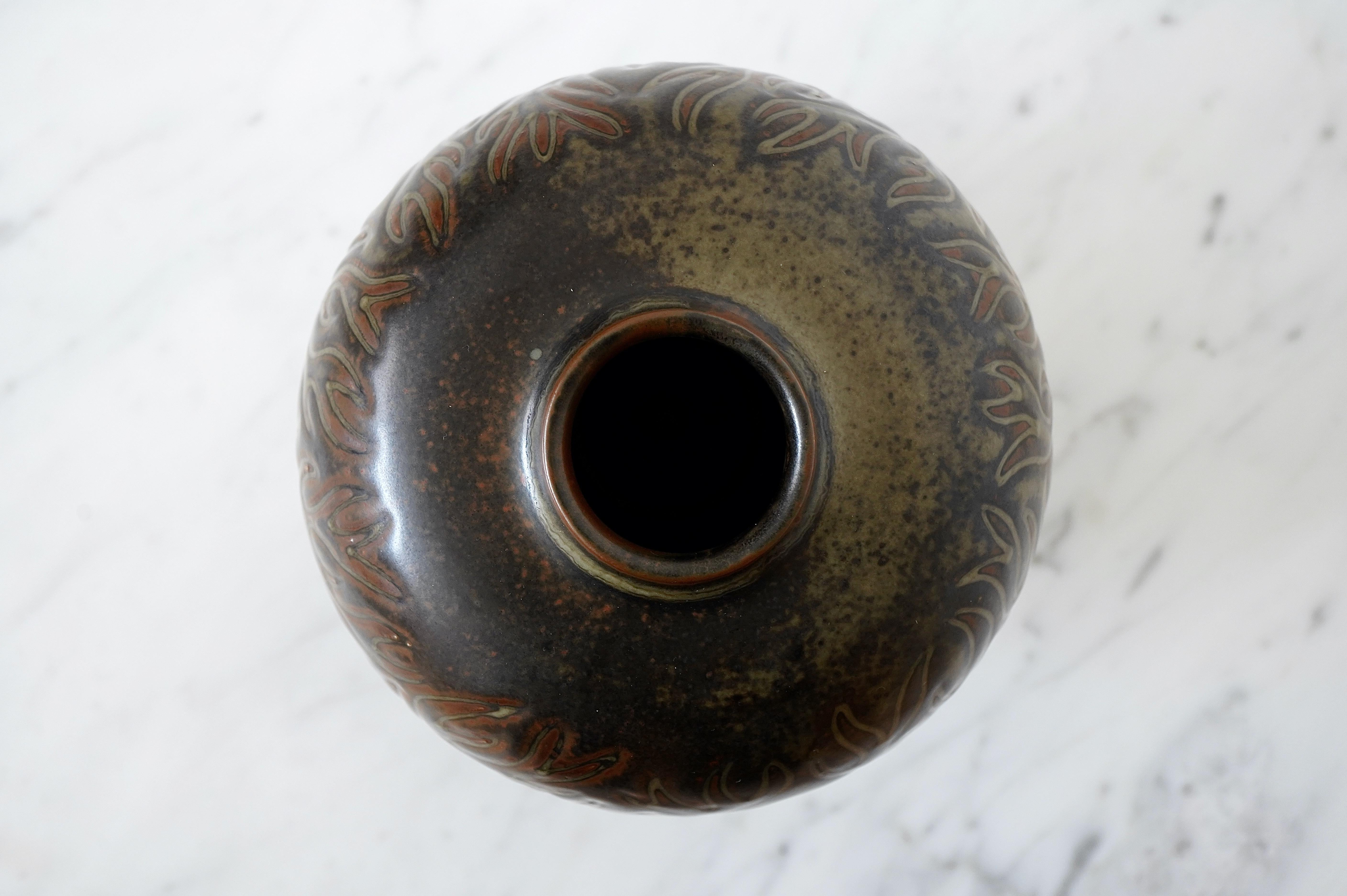 Stoneware Vase by Gerd Bogelund for Royal Copenhagen, Denmark, 1950s For Sale 1