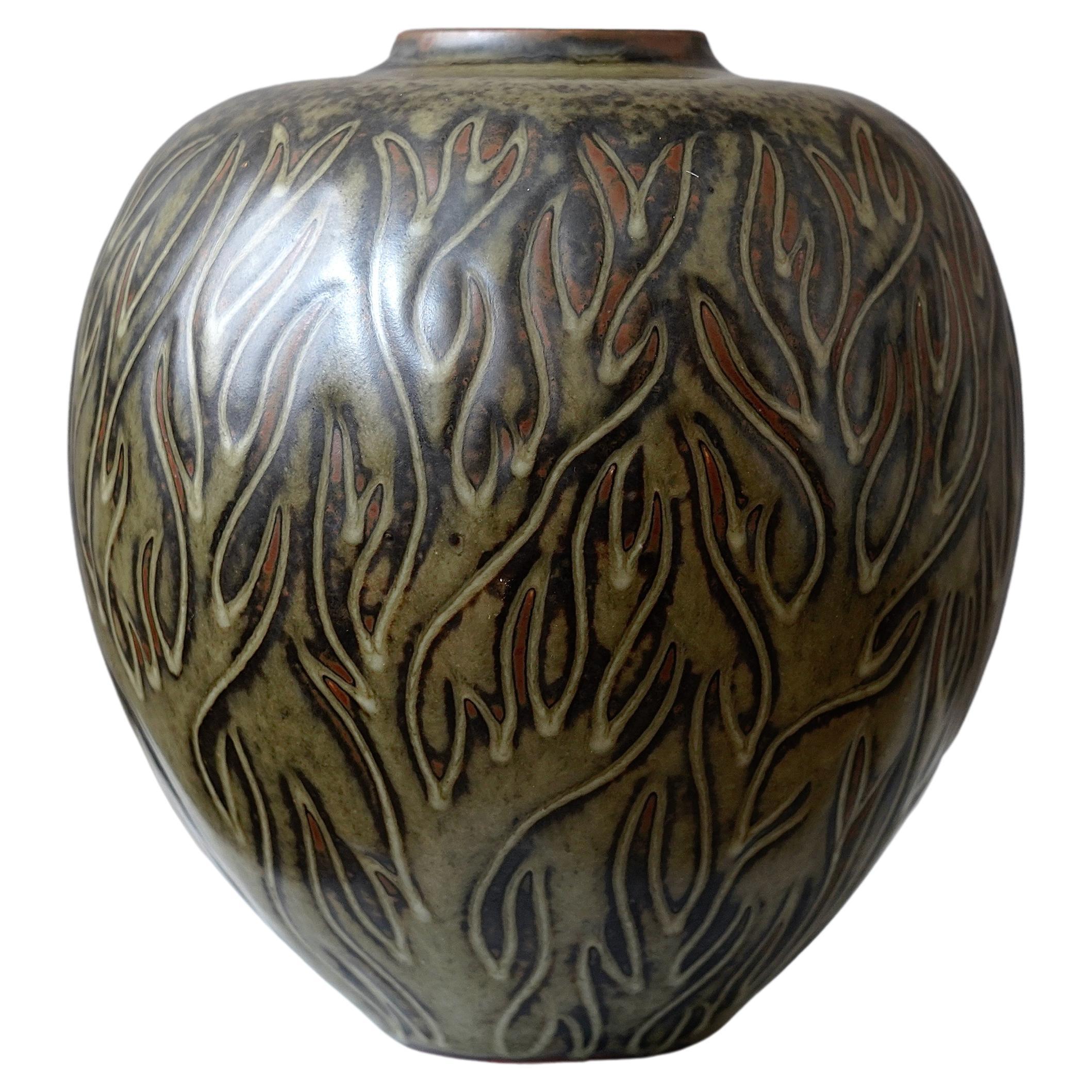 Stoneware Vase by Gerd Bogelund for Royal Copenhagen, Denmark, 1950s For Sale