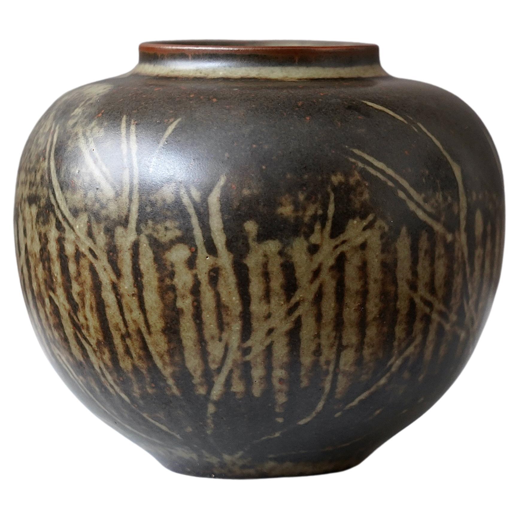 Stoneware Vase by Gerd Bogelund for Royal Copenhagen, Denmark, 1950s For Sale
