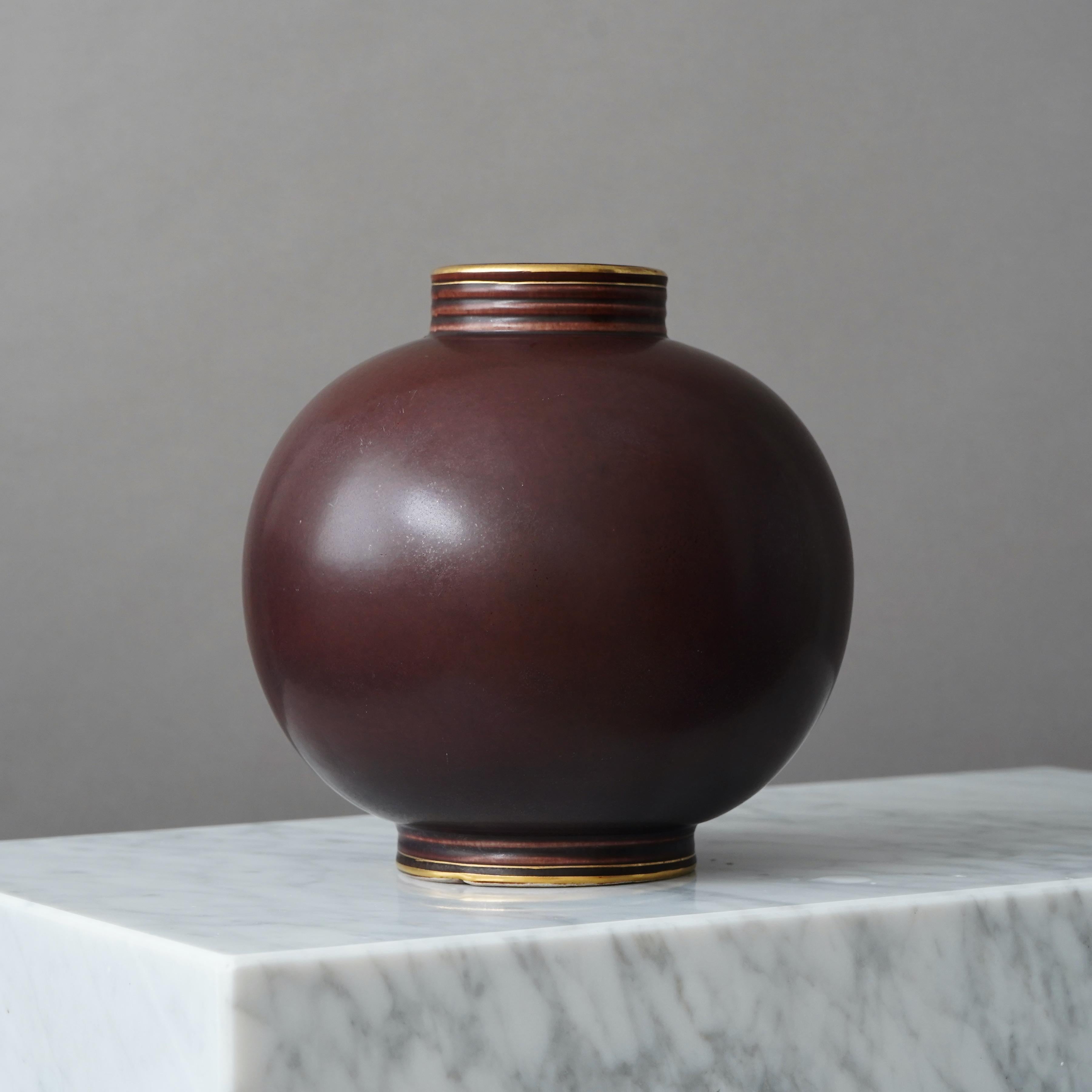 Vaso in gres di Gunnar Nylund per Rorstrand, Svezia, anni '1930 in vendita 2