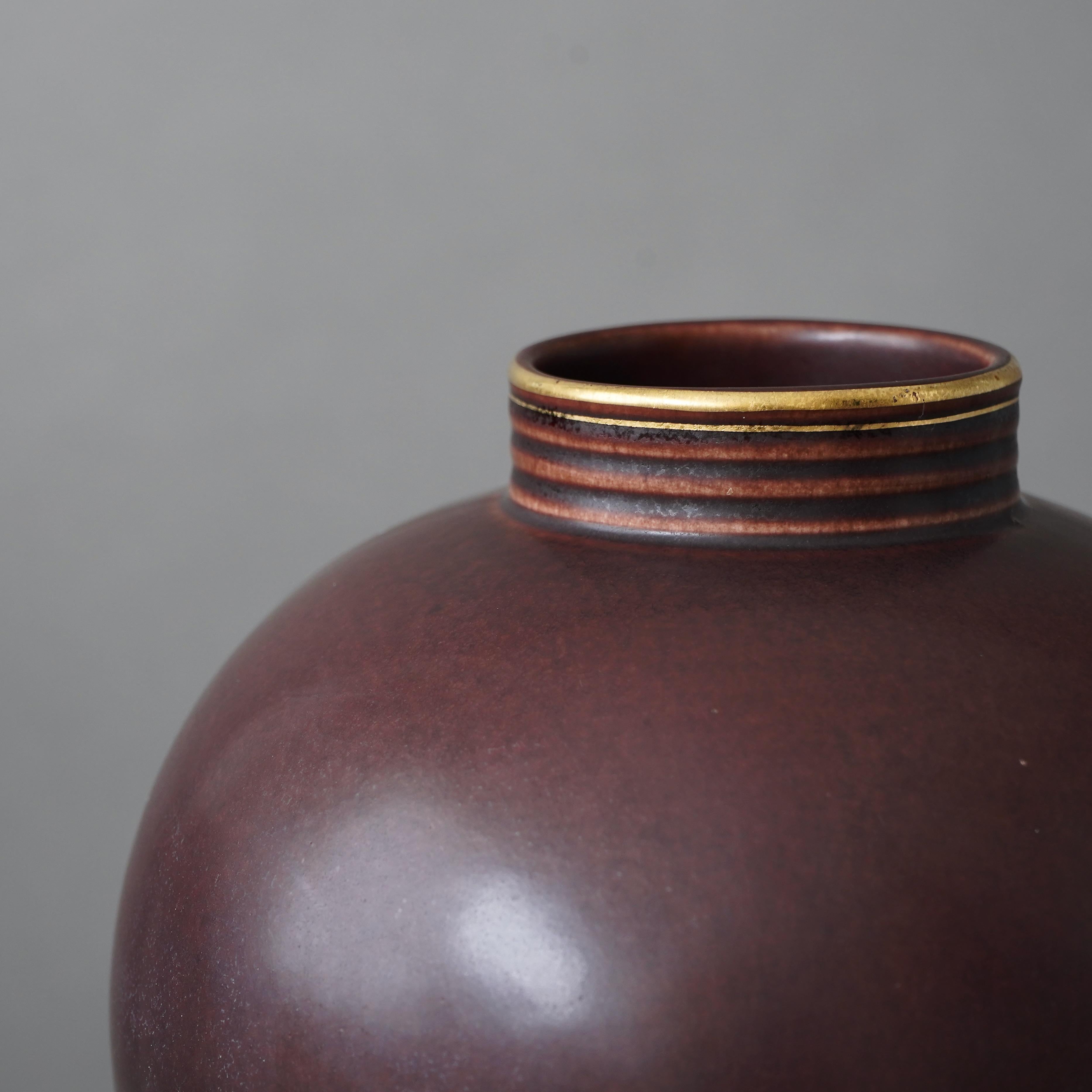 Svedese Vaso in gres di Gunnar Nylund per Rorstrand, Svezia, anni '1930 in vendita