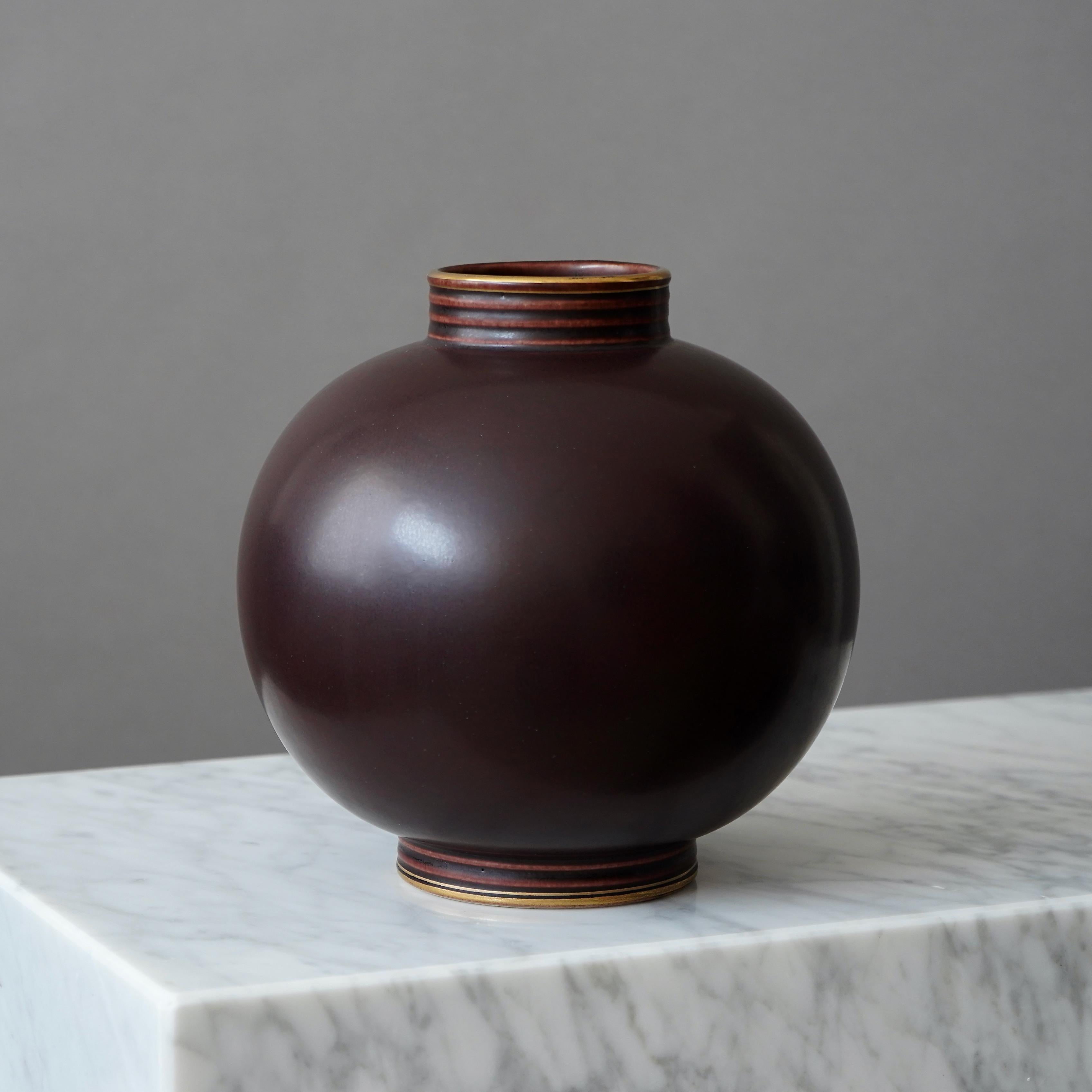 20th Century Stoneware Vase by Gunnar Nylund for Rorstrand, Sweden, 1930s For Sale
