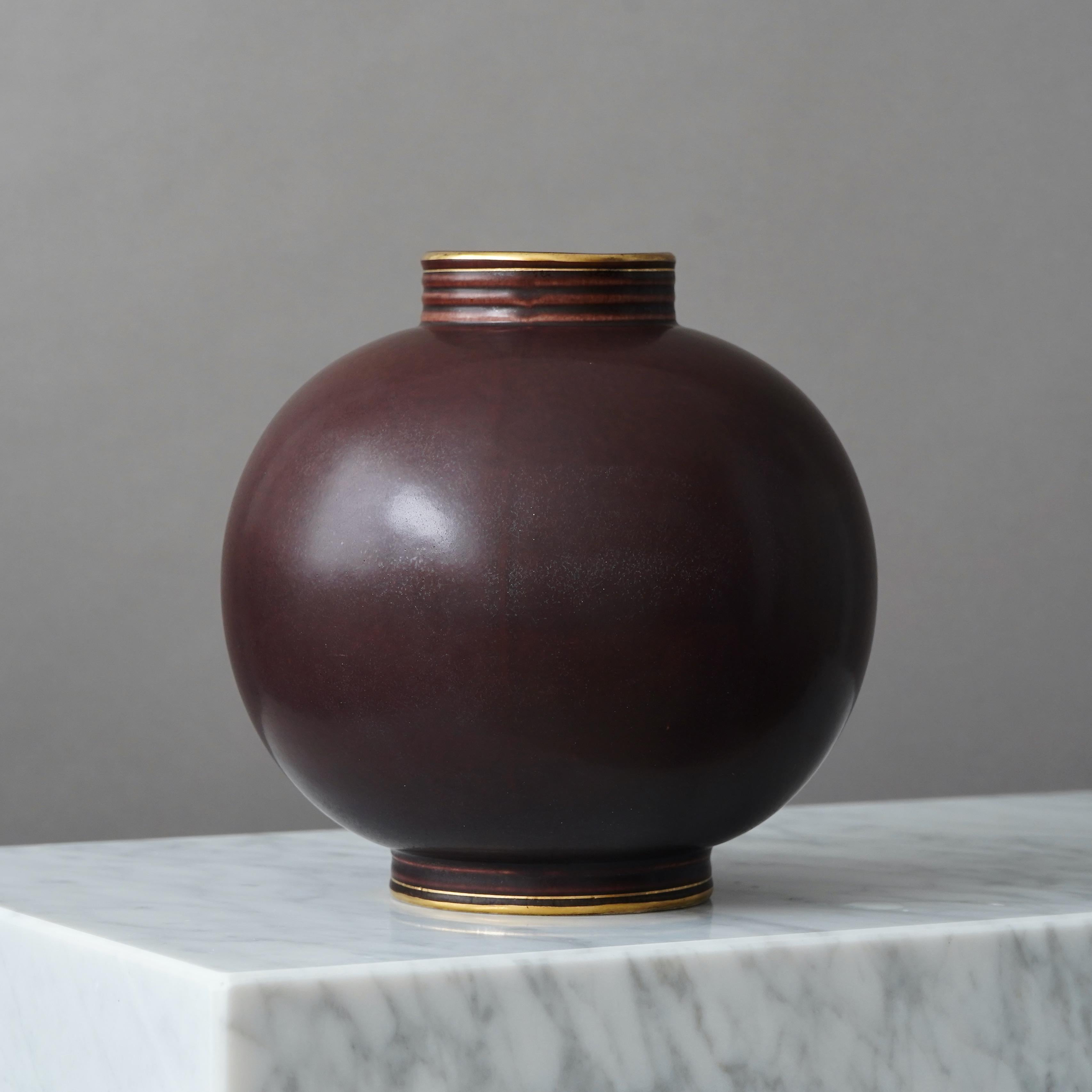 Ceramica Vaso in gres di Gunnar Nylund per Rorstrand, Svezia, anni '1930 in vendita