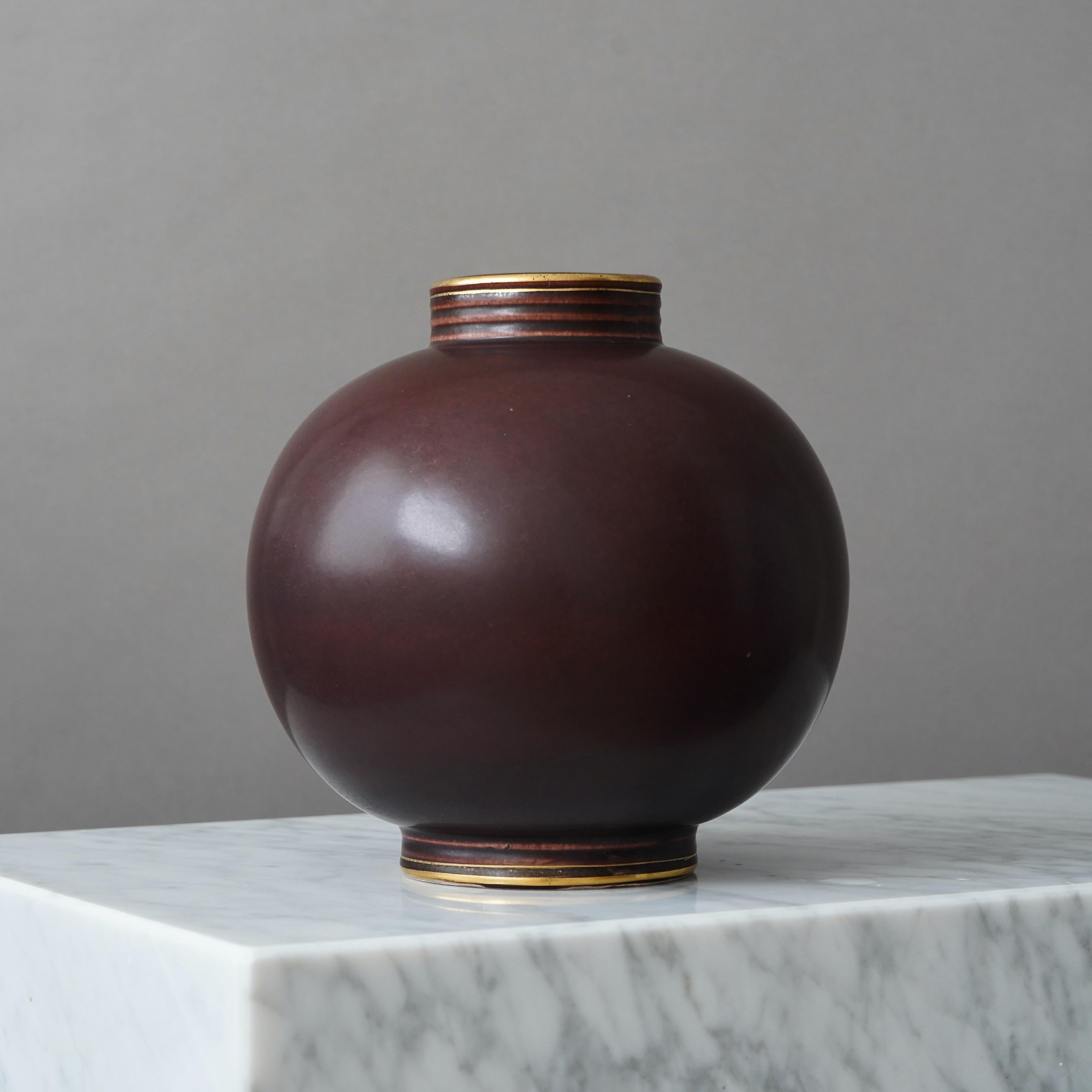 Vaso in gres di Gunnar Nylund per Rorstrand, Svezia, anni '1930 in vendita 1