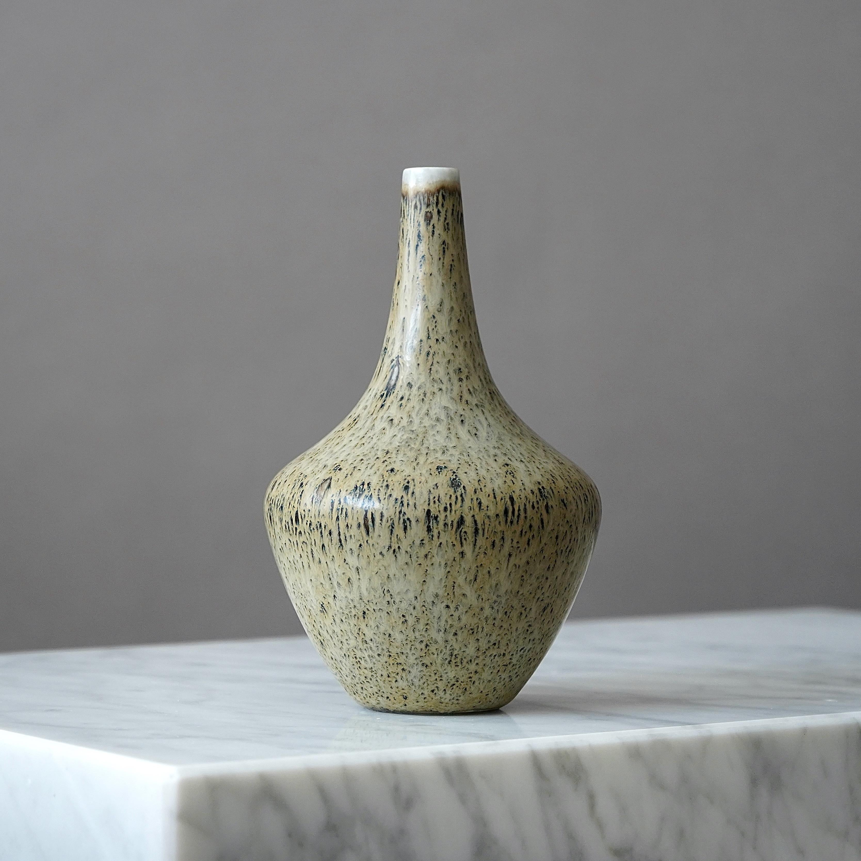 Scandinavian Modern Stoneware Vase by Gunnar Nylund for Rorstrand, Sweden, 1950s For Sale