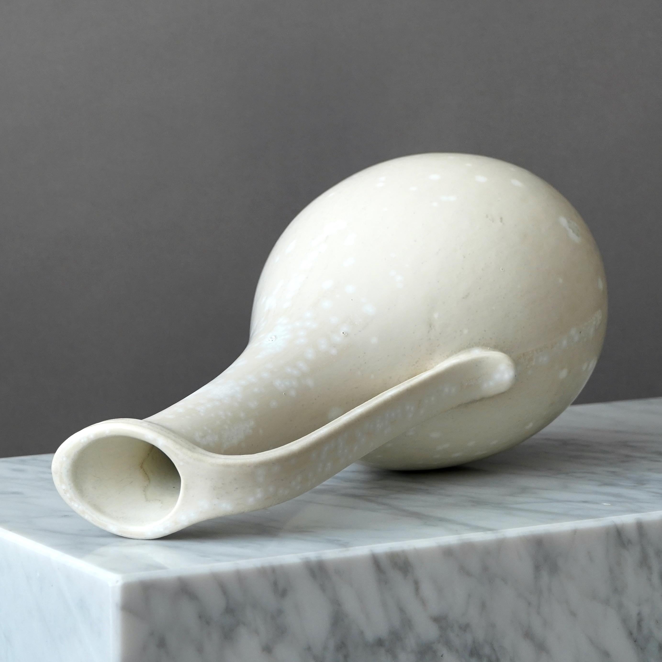 Svedese Grande vaso in gres bianco di Gunnar Nylund per Rorstrand, Svezia, anni '50 in vendita