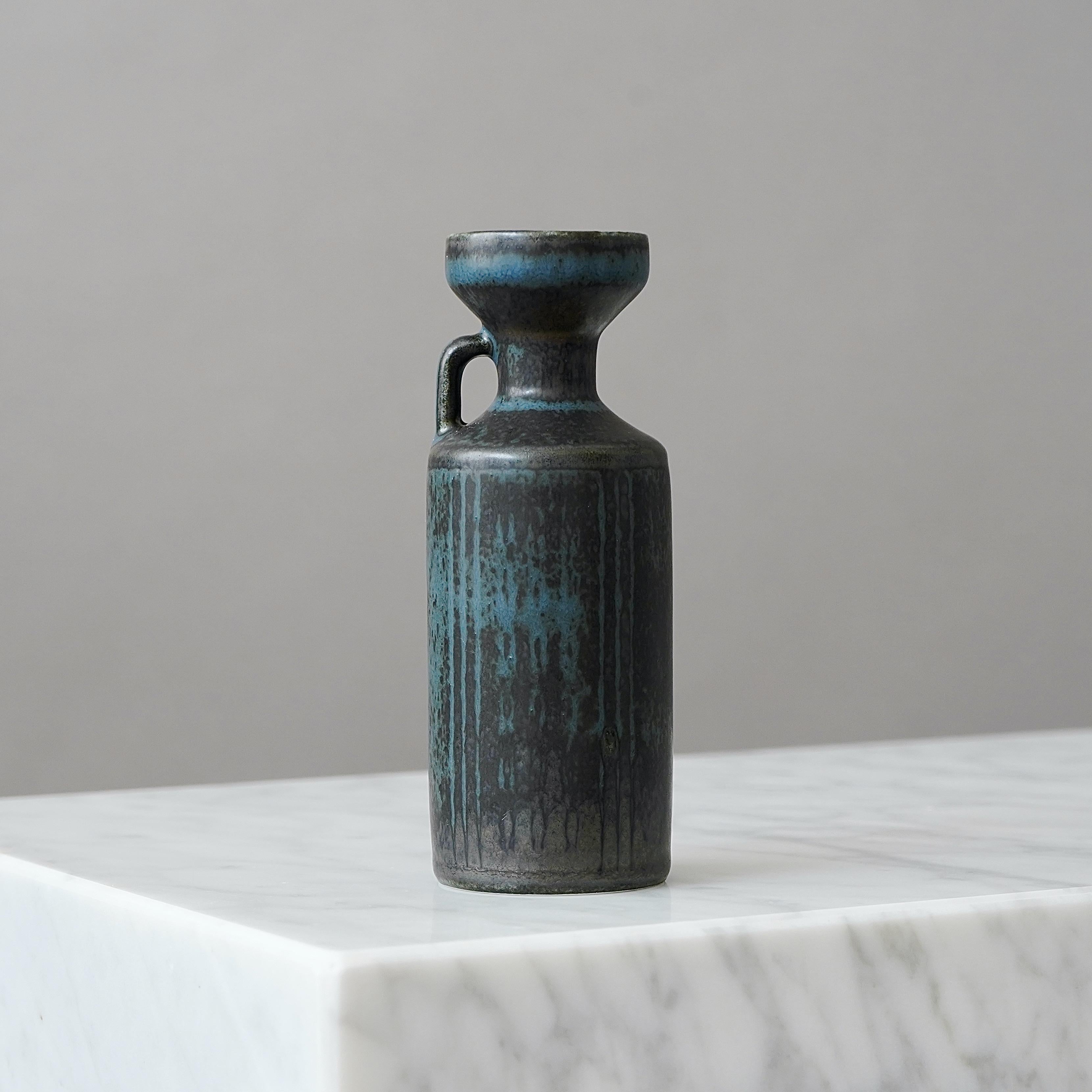 Smaltato Vaso in gres di Gunnar Nylund per Rorstrand, Svezia, anni '50 in vendita