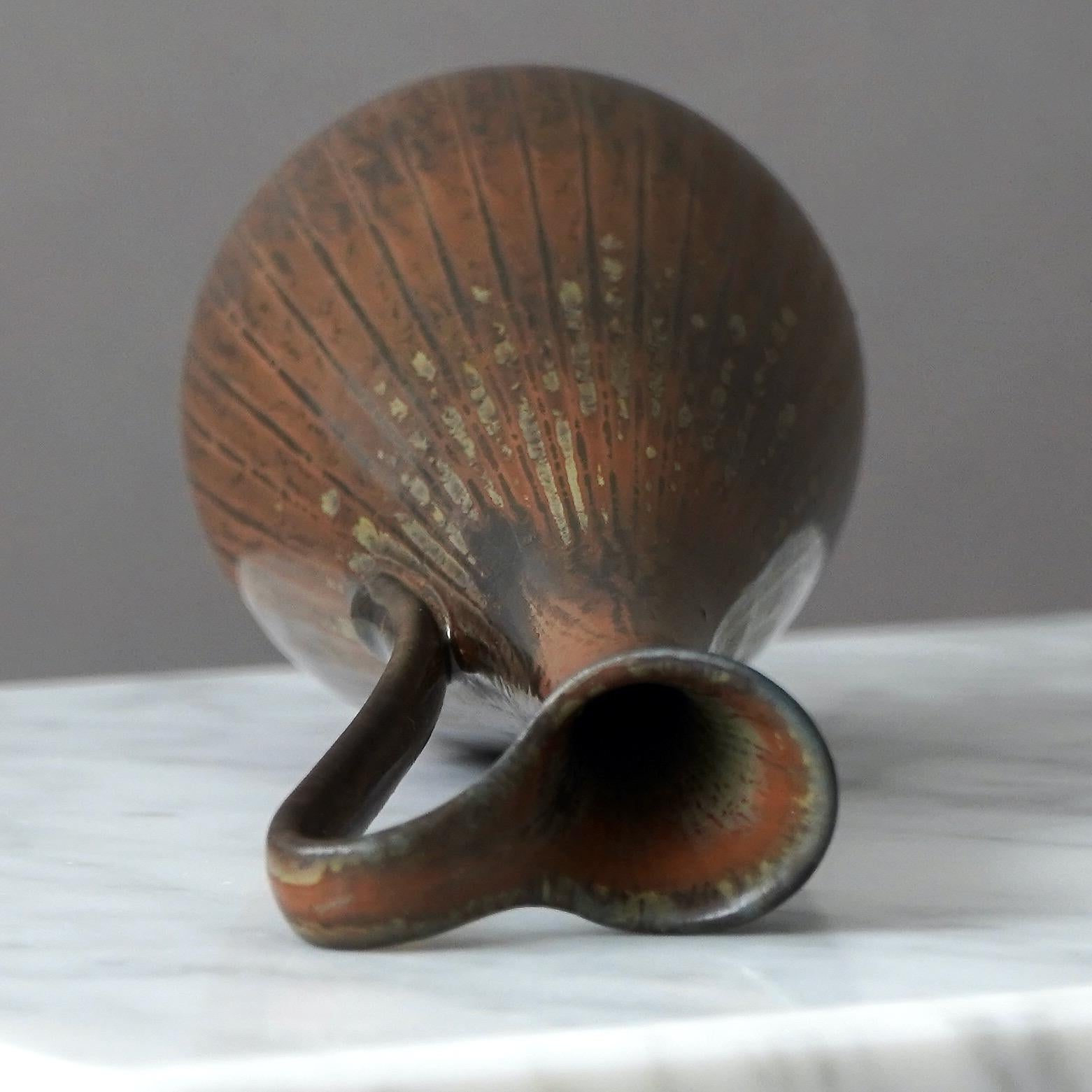 Vernissé Vase en grès par Gunnar Nylund pour Rorstrand, Suède, années 1950 en vente