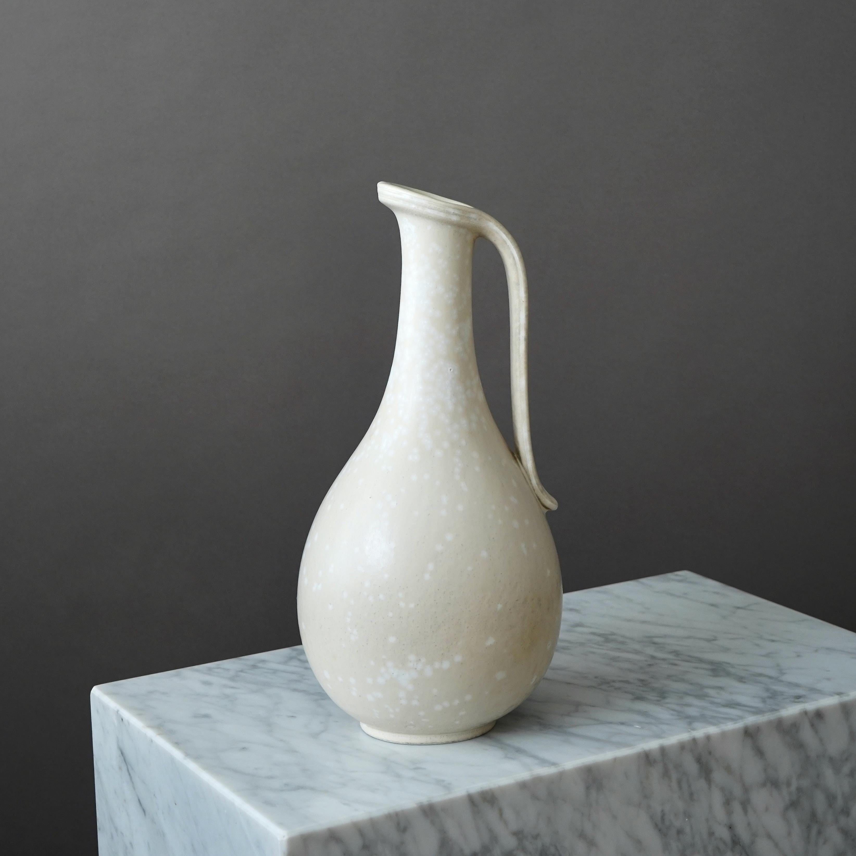 Grande vaso in gres bianco di Gunnar Nylund per Rorstrand, Svezia, anni '50 In condizioni buone in vendita a Malmö, SE