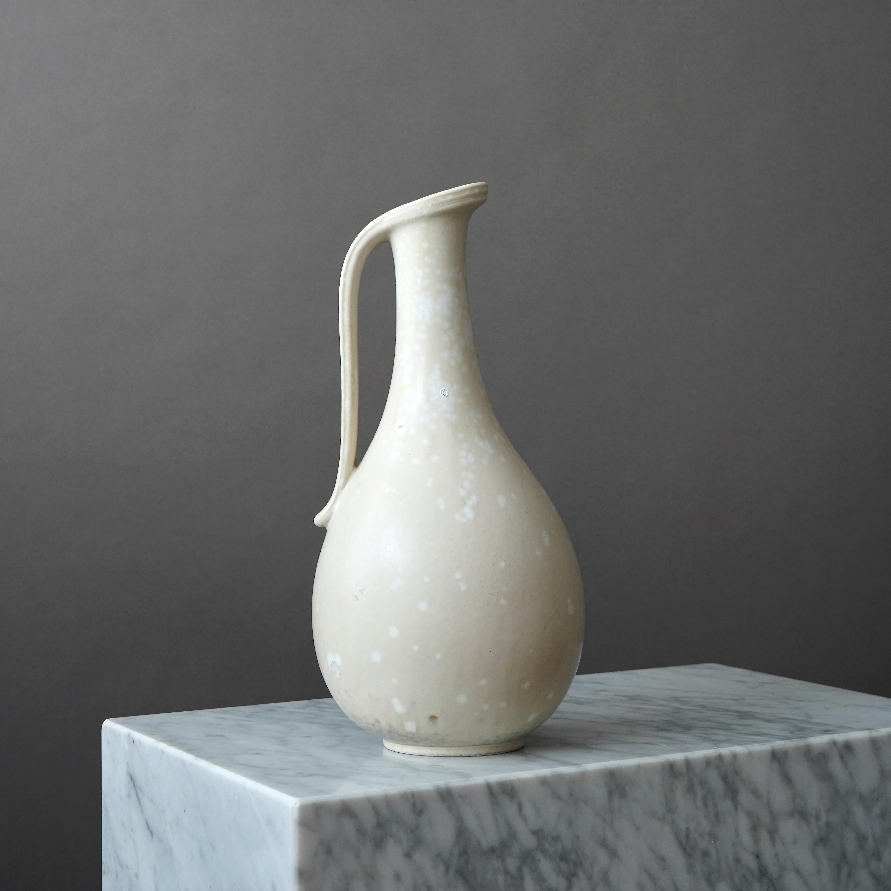 Ceramica Grande vaso in gres bianco di Gunnar Nylund per Rorstrand, Svezia, anni '50 in vendita