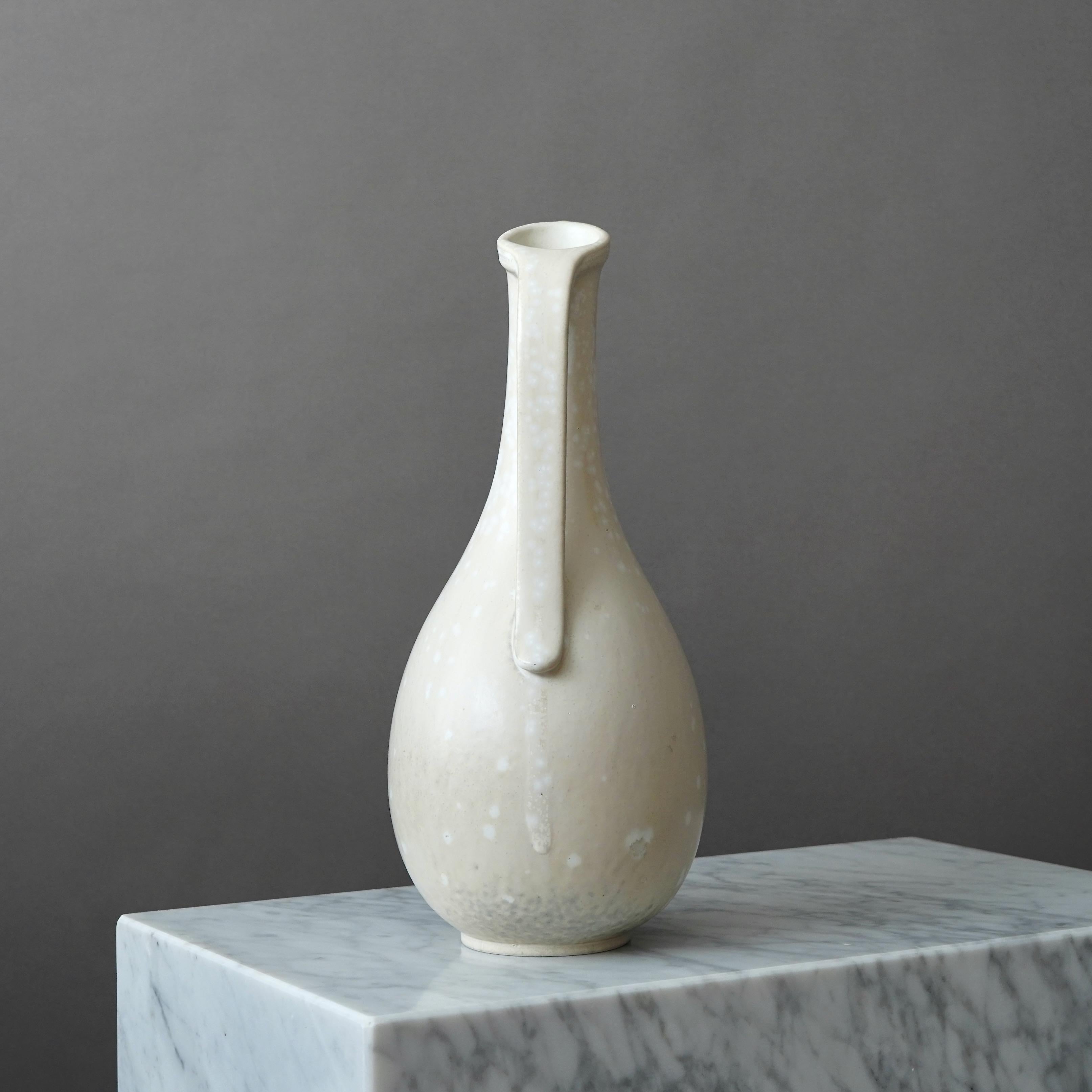 Grande vaso in gres bianco di Gunnar Nylund per Rorstrand, Svezia, anni '50 in vendita 1