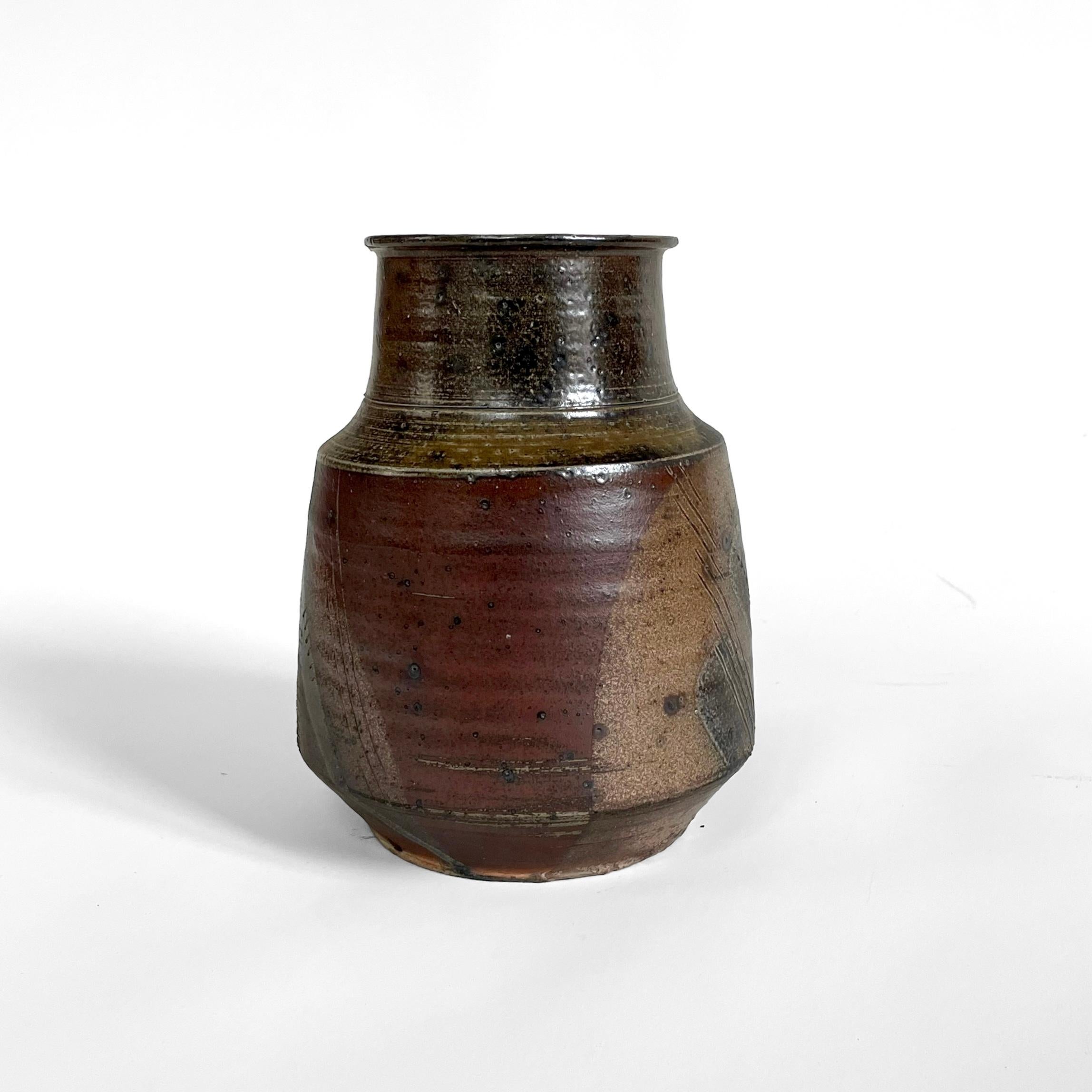 Vase aus Steingut von Gustave Tiffoche, Frankreich, um 1980. (Französisch) im Angebot