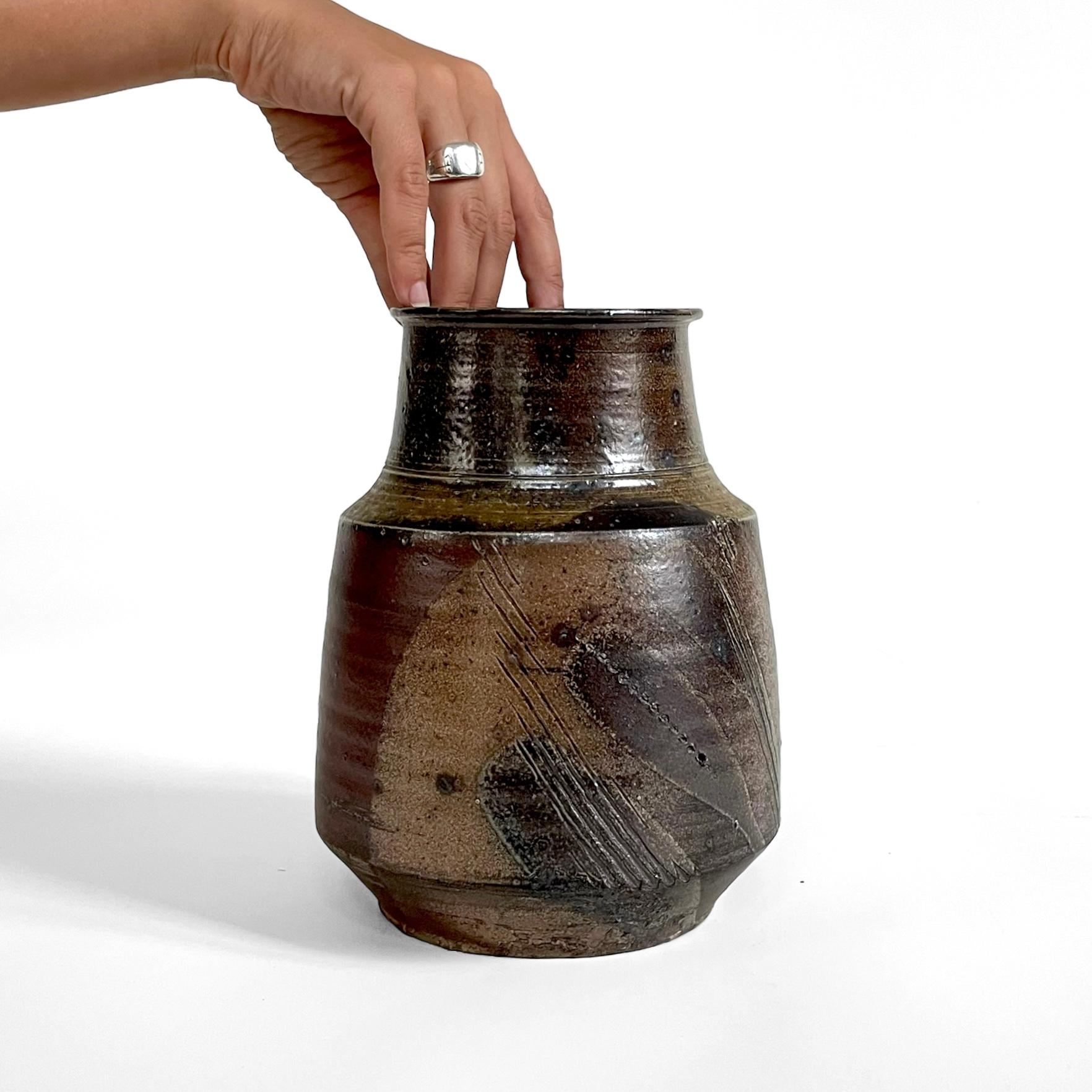 Late 20th Century Stoneware vase by Gustave Tiffoche, France, circa 1980. For Sale