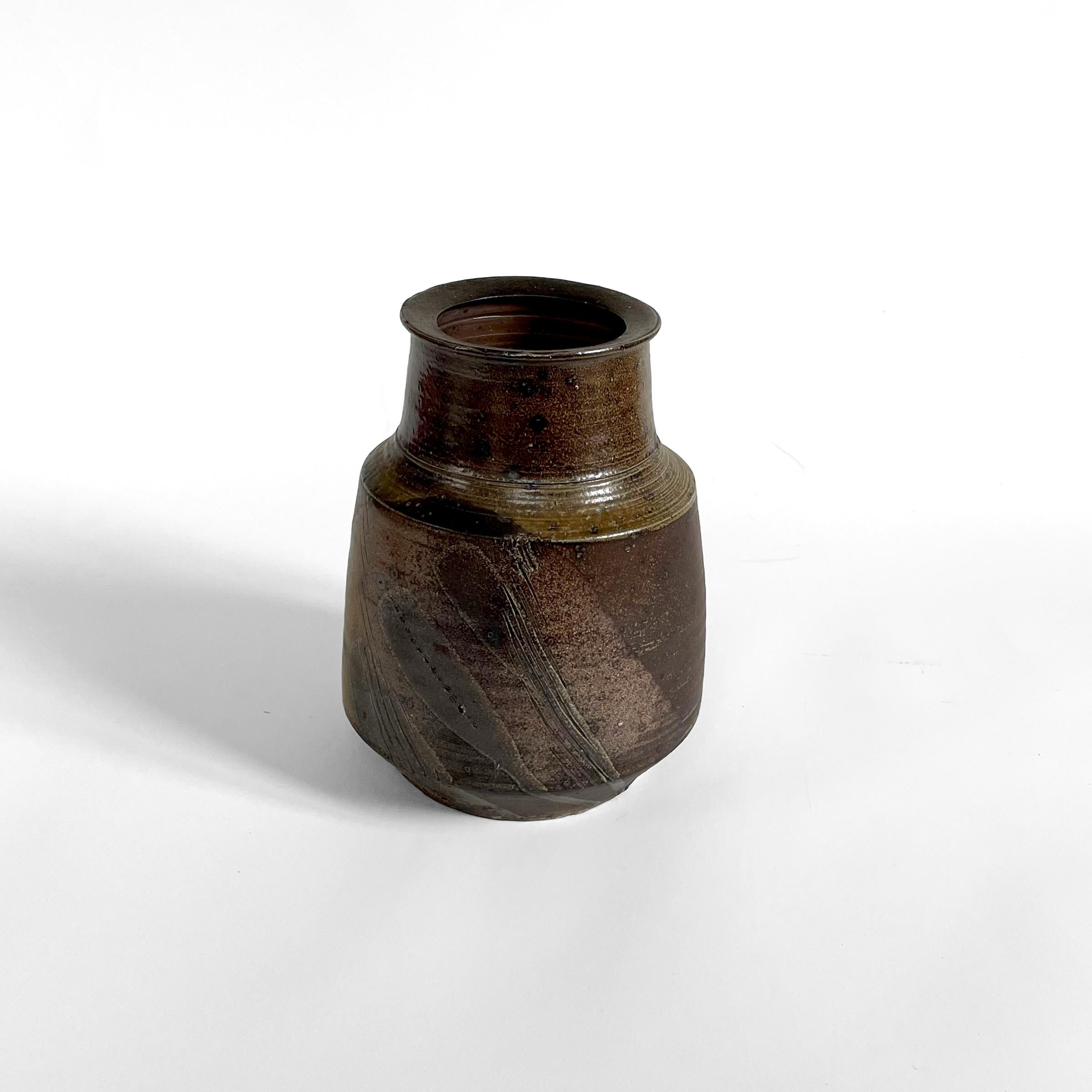 Stoneware vase by Gustave Tiffoche, France, circa 1980. For Sale 1