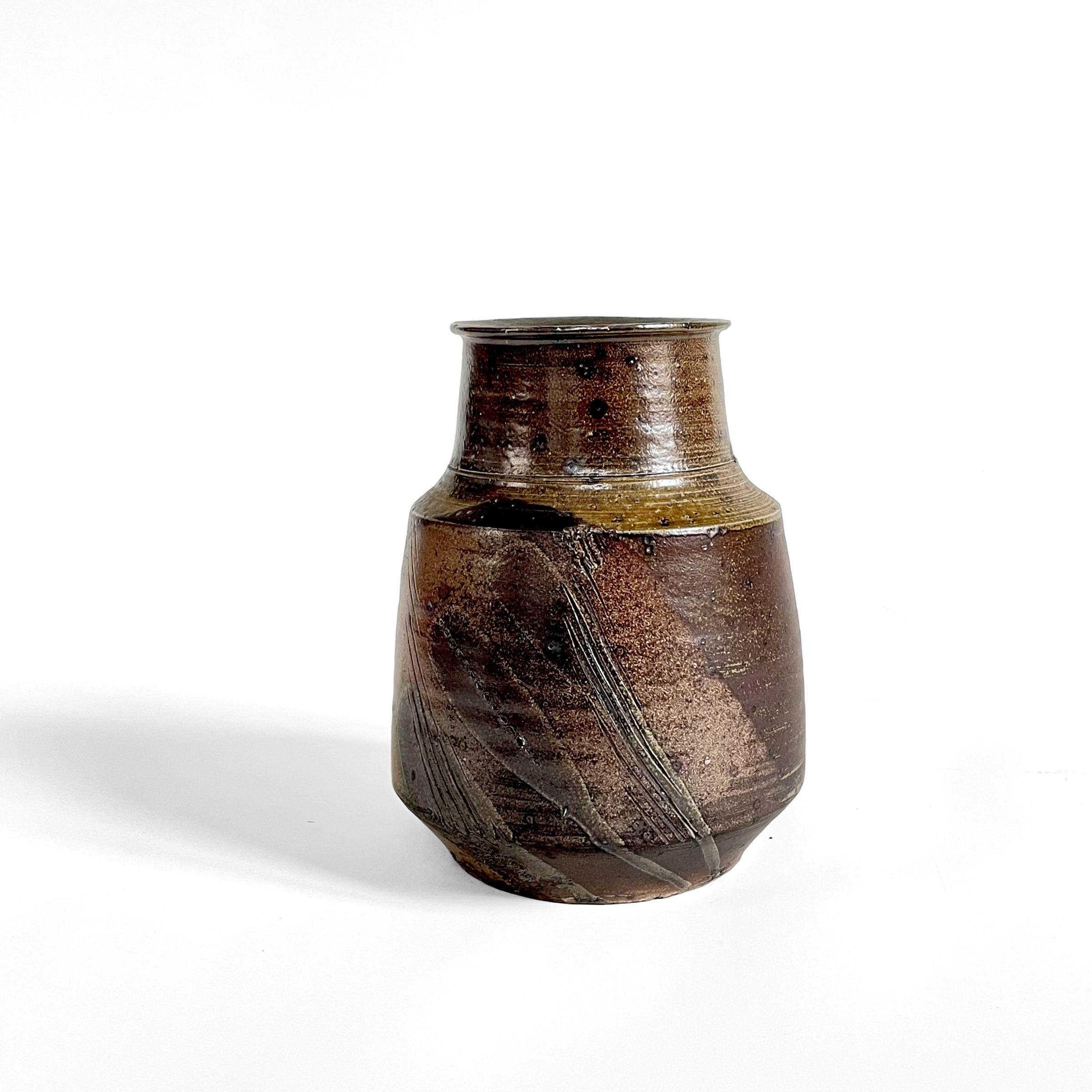 Stoneware vase by Gustave Tiffoche, France, circa 1980. For Sale 2