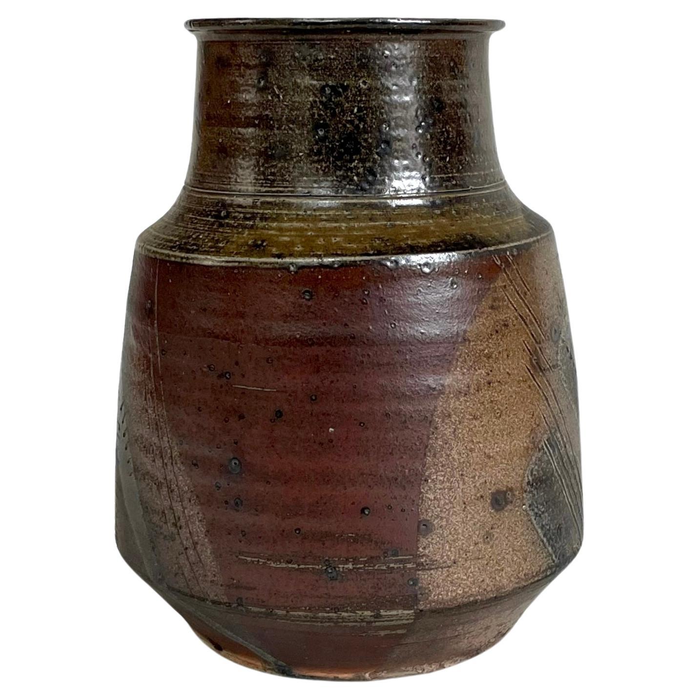 Stoneware vase by Gustave Tiffoche, France, circa 1980. For Sale