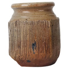 Vase aus Steingut von Gustave Tiffoche, geritztes Dekor, Frankreich, um 1970