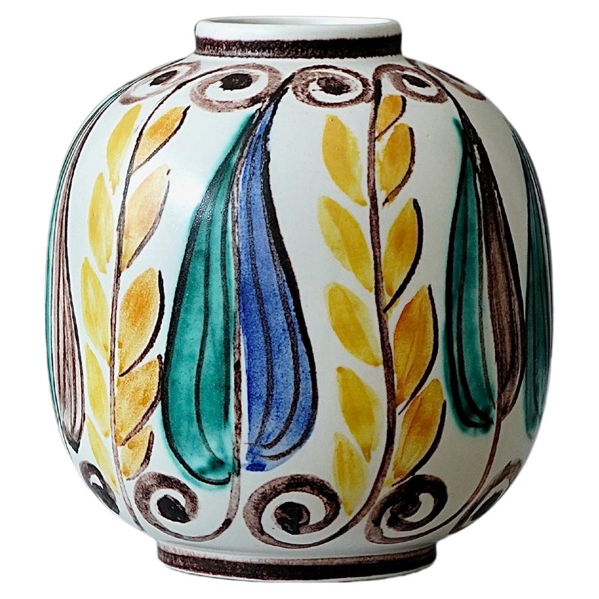Vase aus Steingut von Hertha Bengtson. Rorstrand, Schweden, 1950er-Jahre.