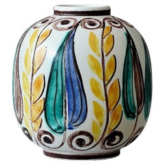 Stoneware Vase by Hertha Bengtson. Rorstrand, Sweden, 1950s.