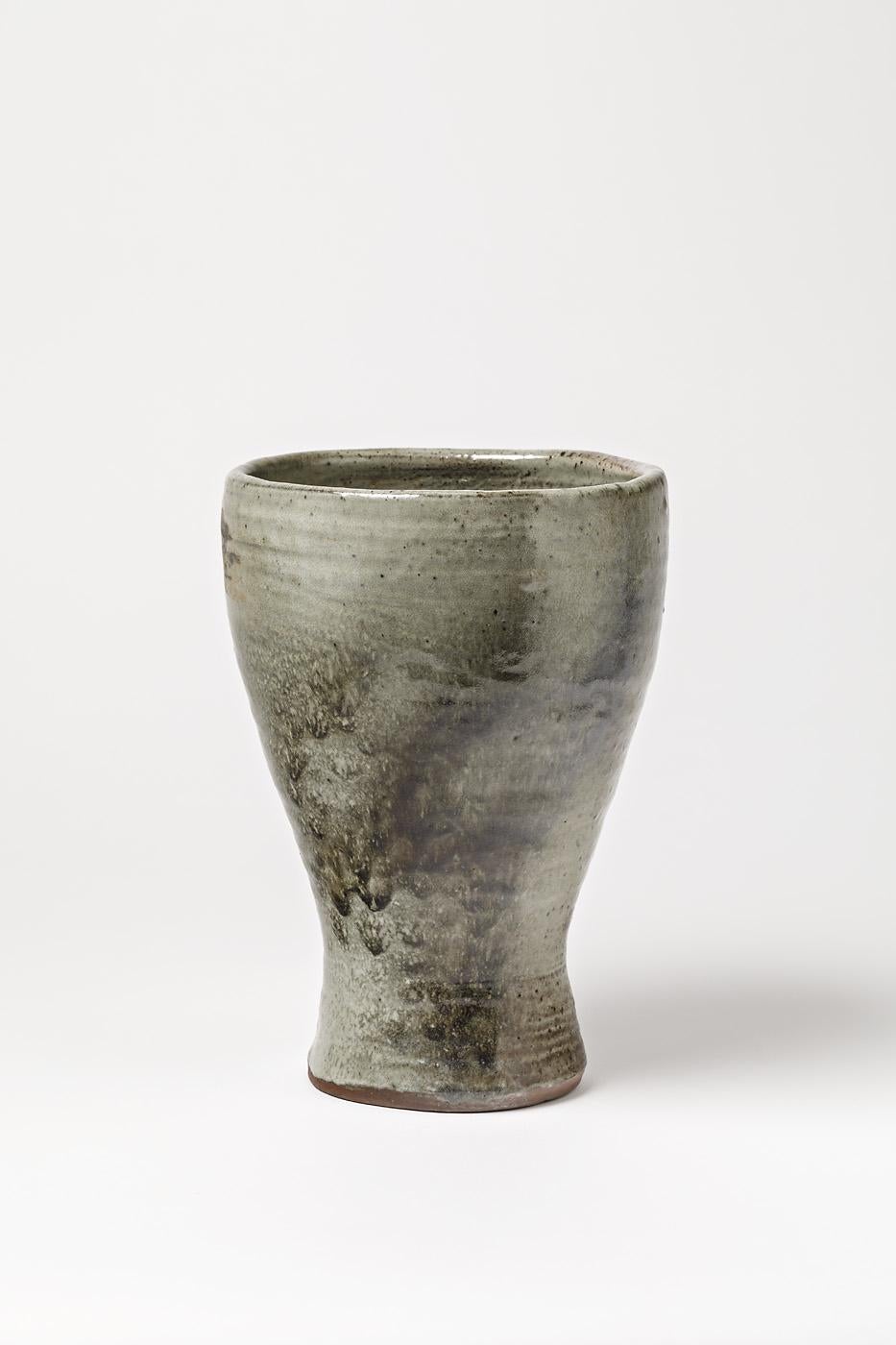 Beaux Arts Stoneware Vase by Jeanne & Norbert Pierlot to Ratilly, circa 1970