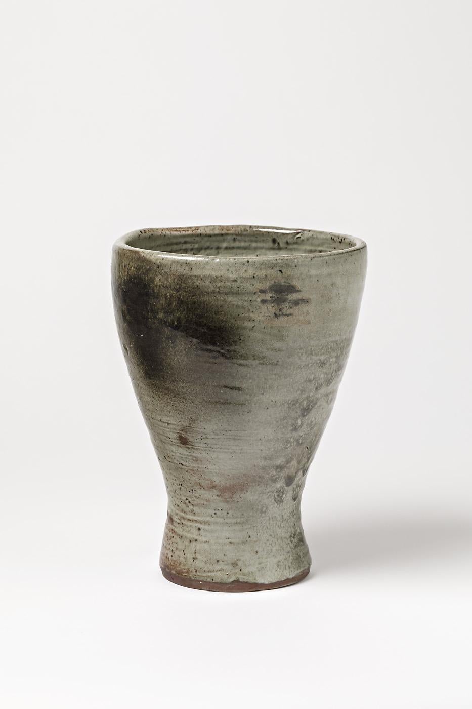 French Stoneware Vase by Jeanne & Norbert Pierlot to Ratilly, circa 1970