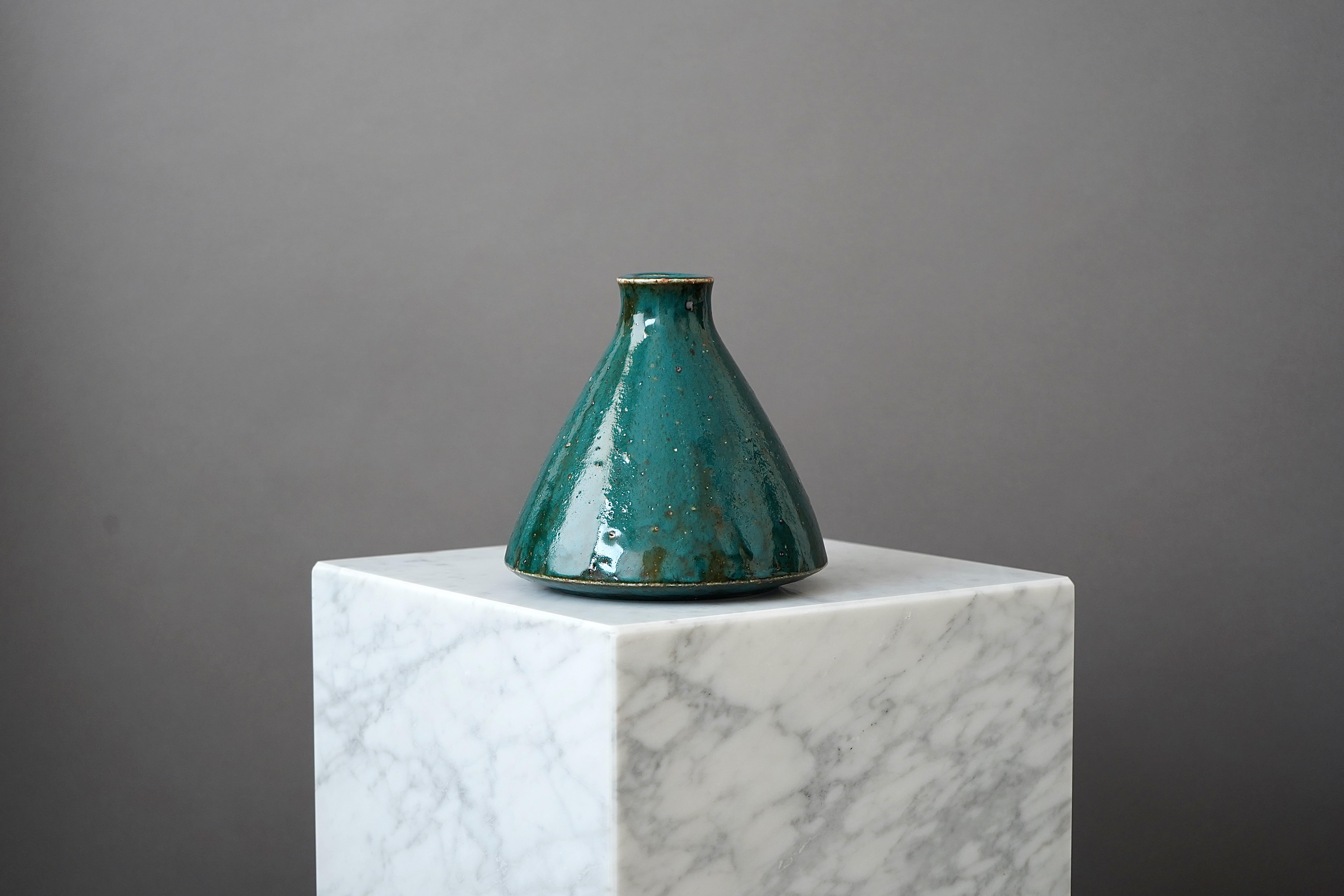 Glazed Stoneware Vase by Marianne Westman for Rorstrand, Sweden, 1960s For Sale