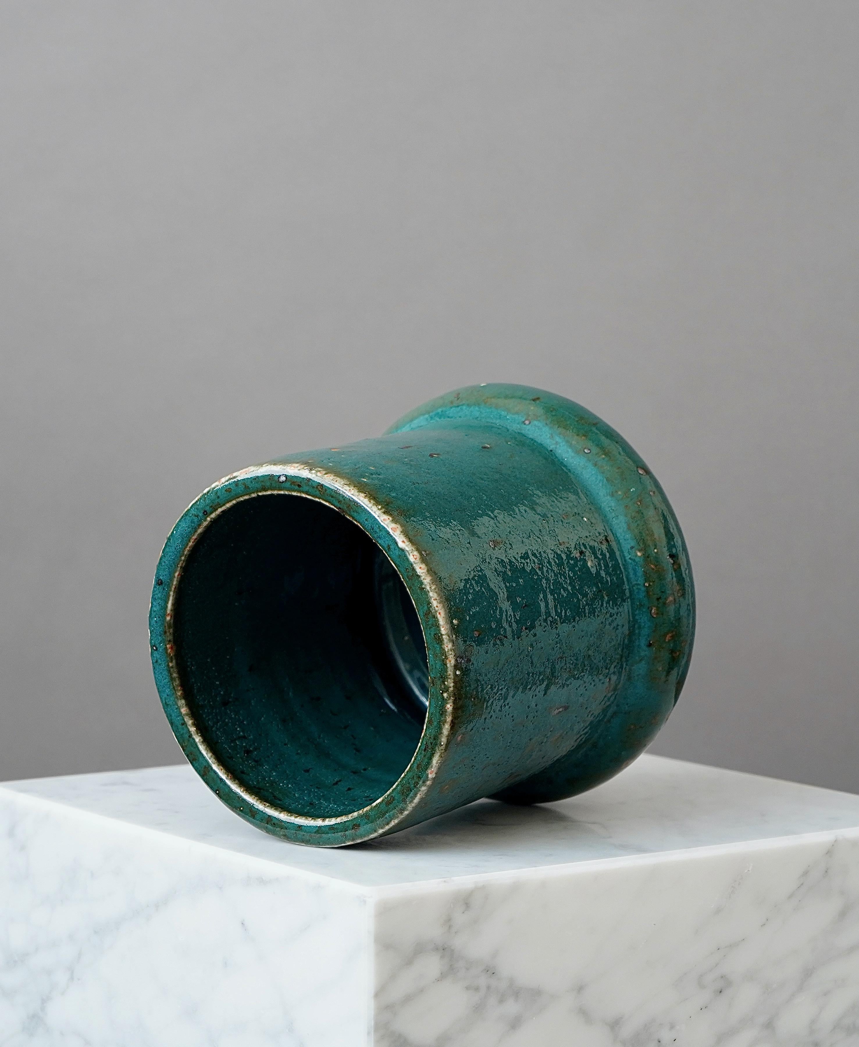 Glazed Stoneware Vase by Marianne Westman for Rorstrand, Sweden, 1960s For Sale