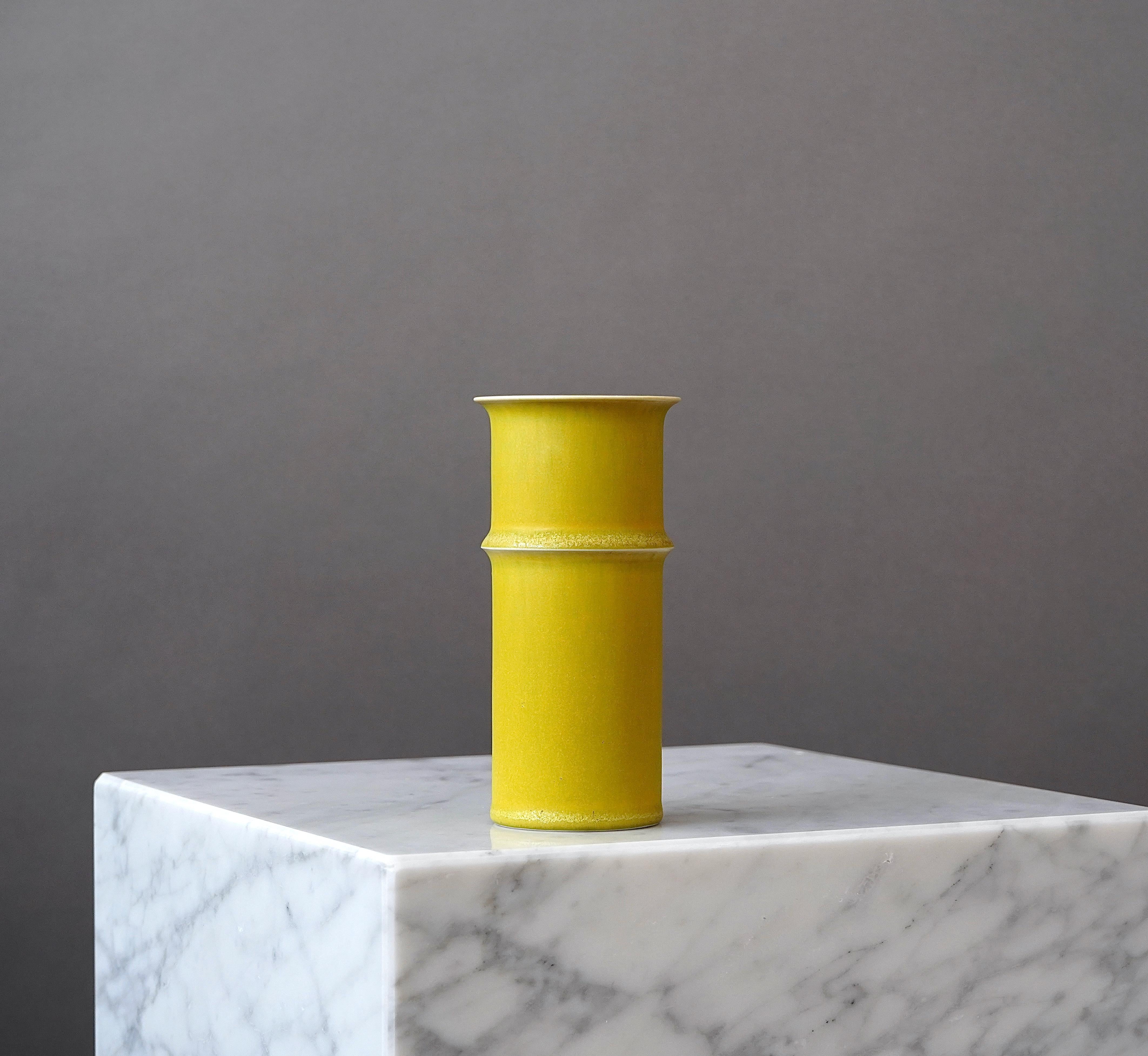 Scandinavian Modern Stoneware Vase by Stig Lindberg for Gustavsberg Studio, Sweden, 1950s For Sale