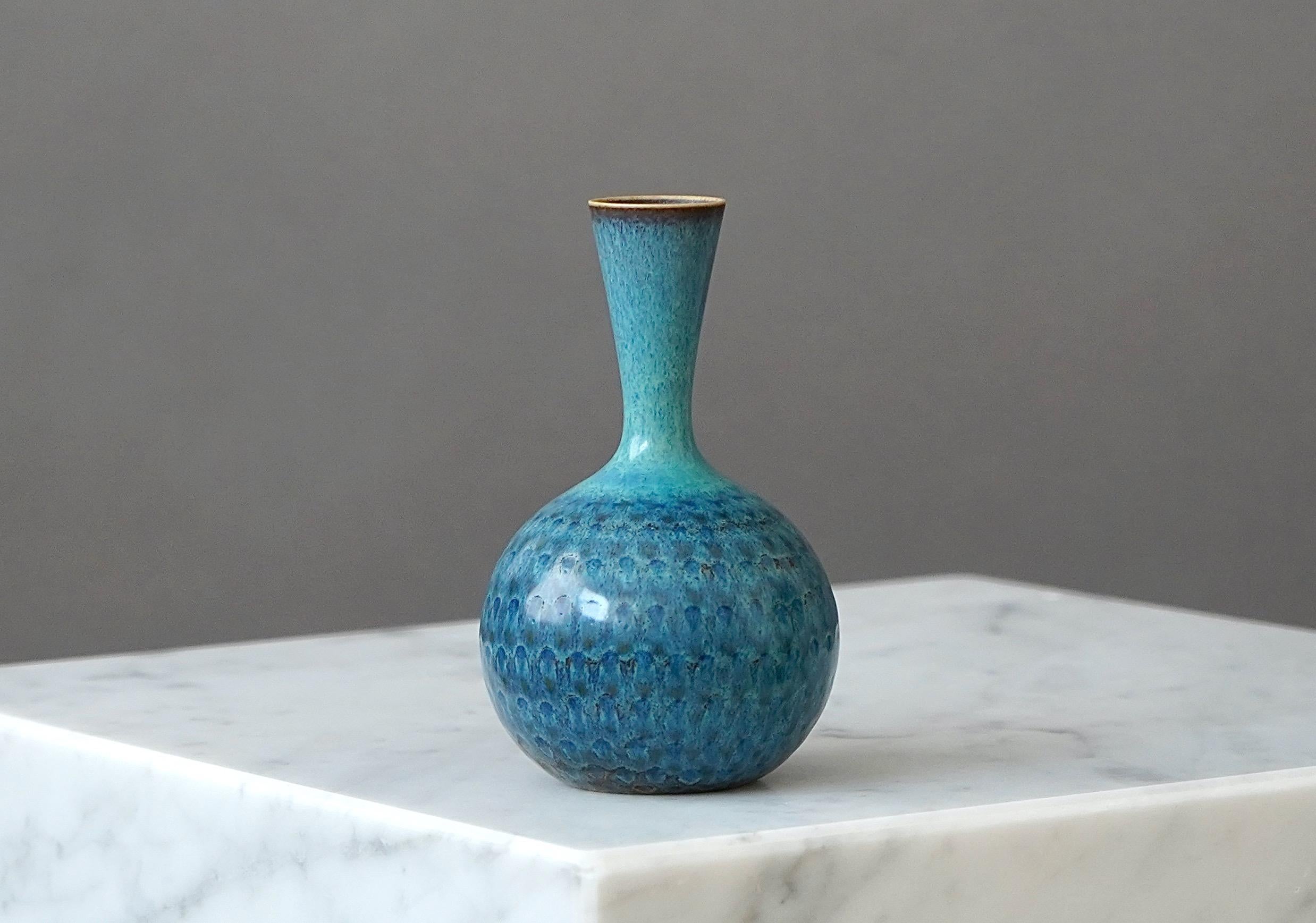 Swedish Stoneware Vase by Stig Lindberg for Gustavsberg Studio, Sweden, 1963 For Sale