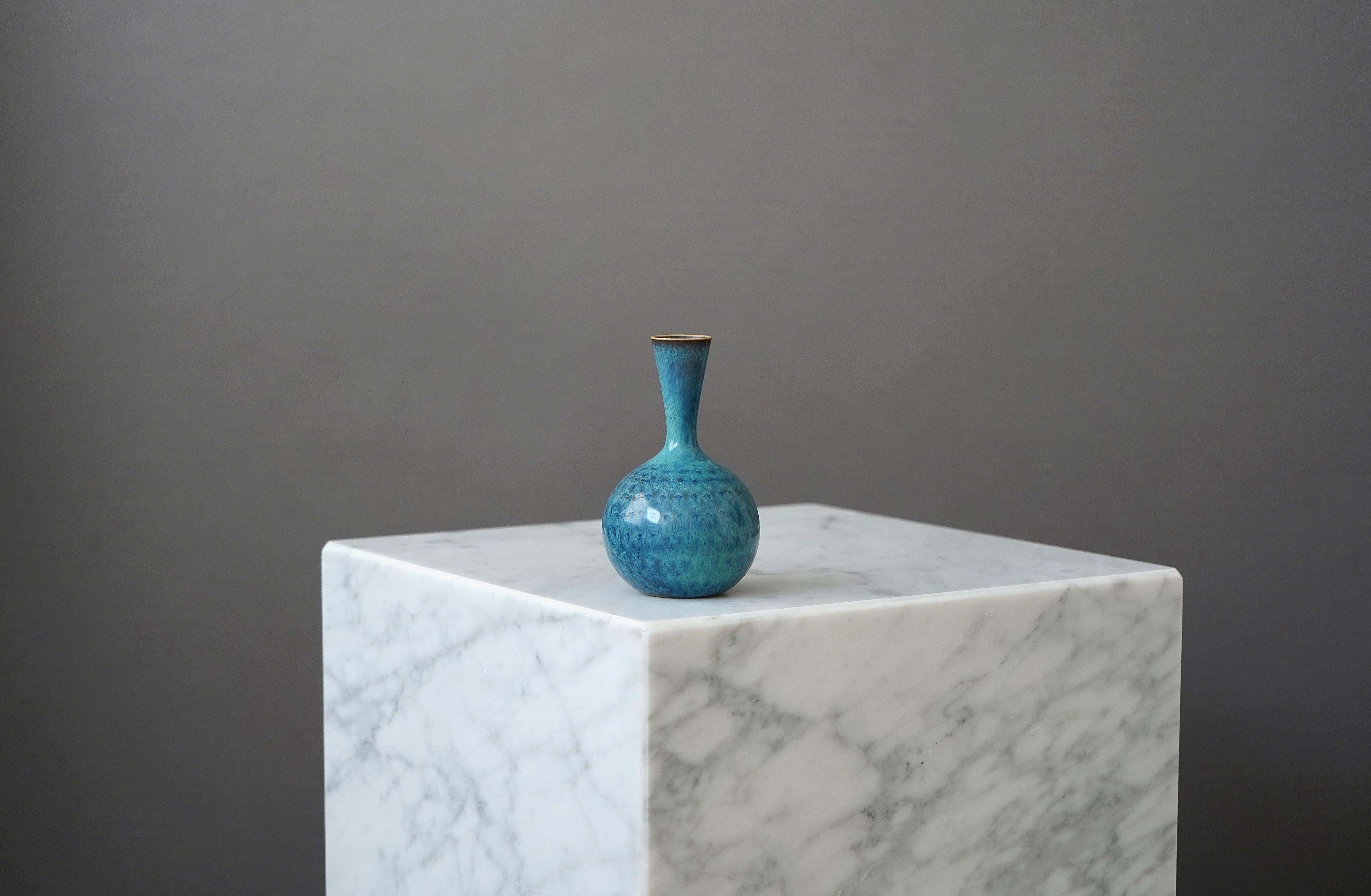 20th Century Stoneware Vase by Stig Lindberg for Gustavsberg Studio, Sweden, 1963 For Sale