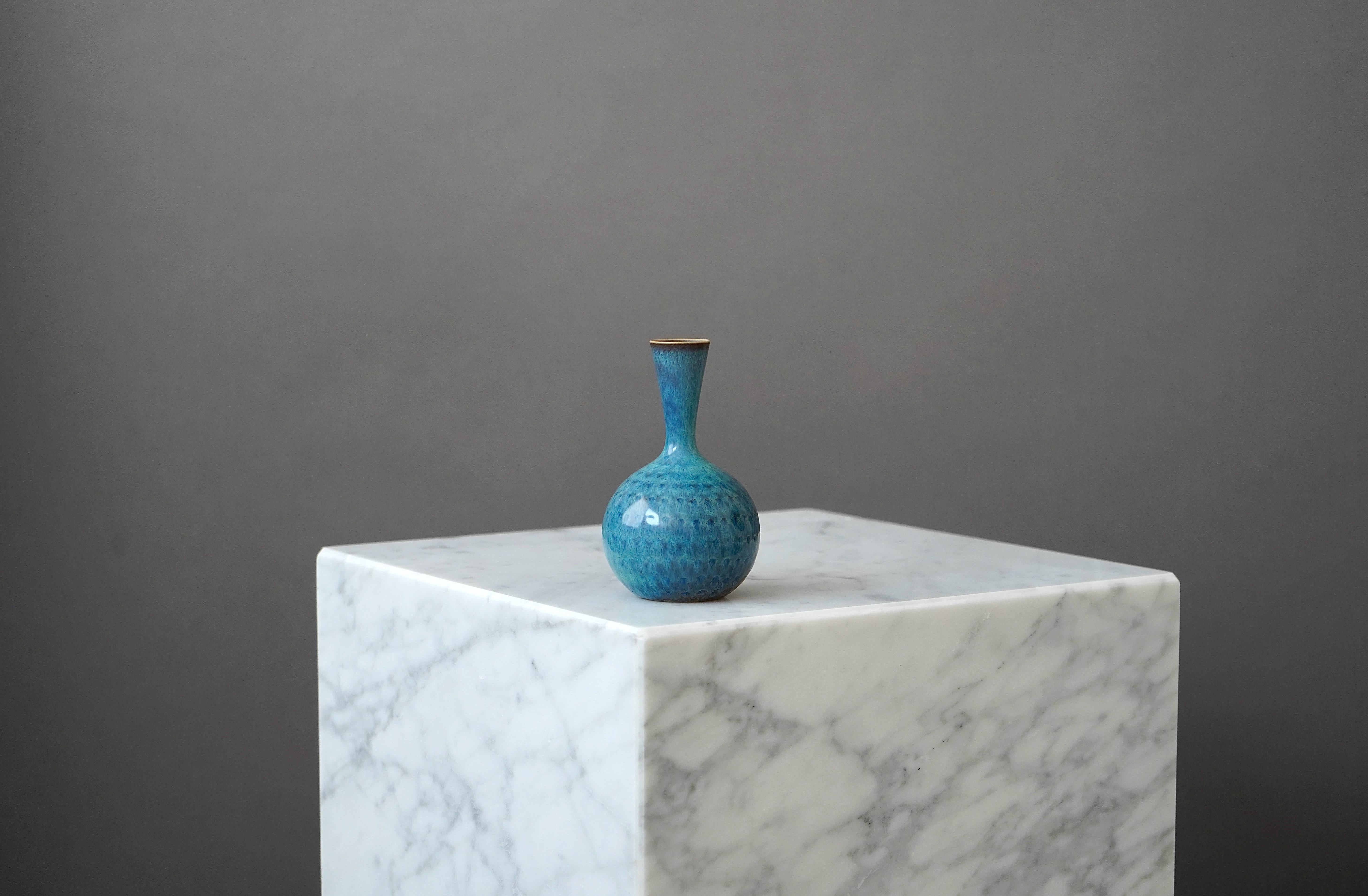 Ceramic Stoneware Vase by Stig Lindberg for Gustavsberg Studio, Sweden, 1963 For Sale