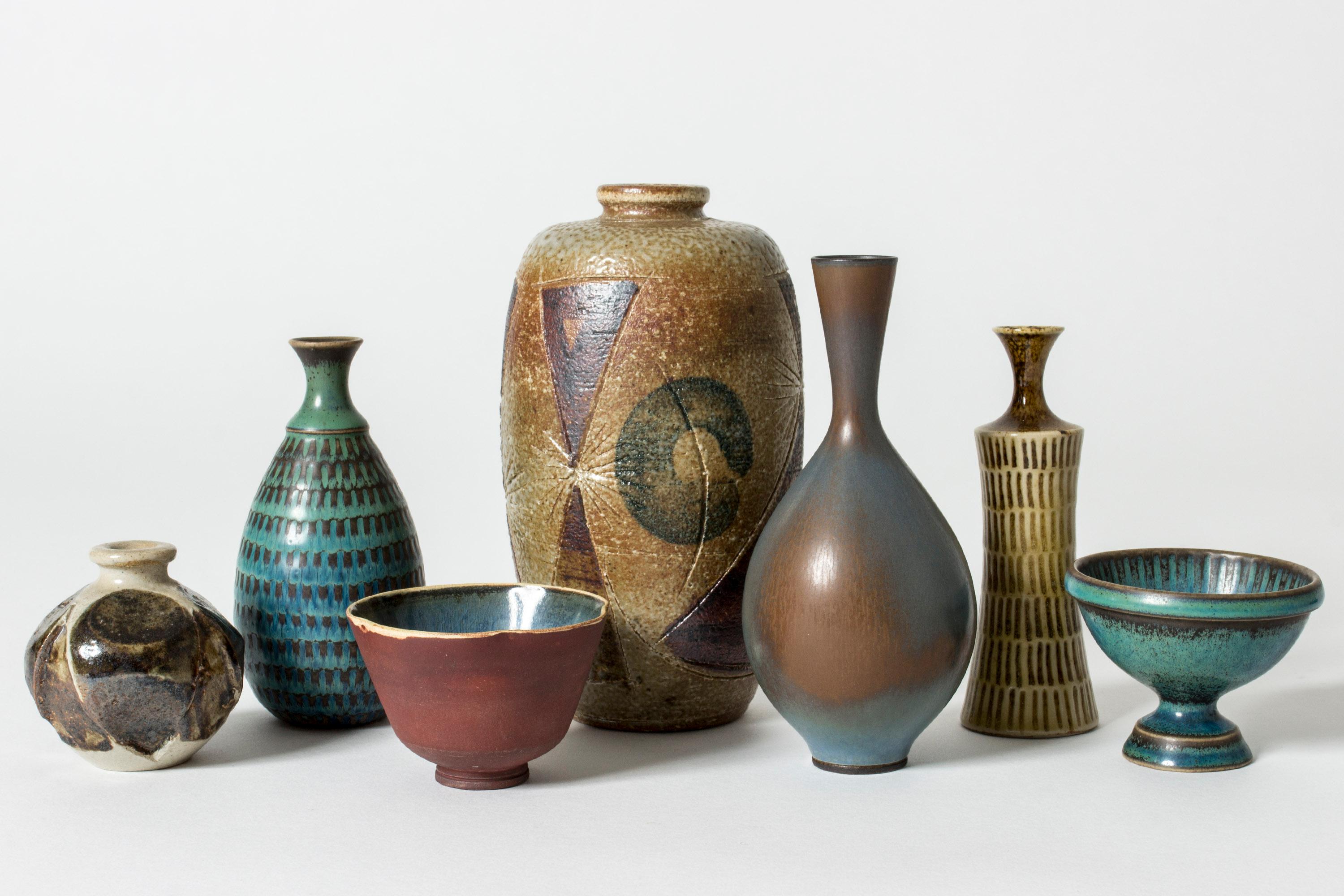 Stoneware Vase by Stig Lindberg, Gustavsberg, Sweden, 1950s 3