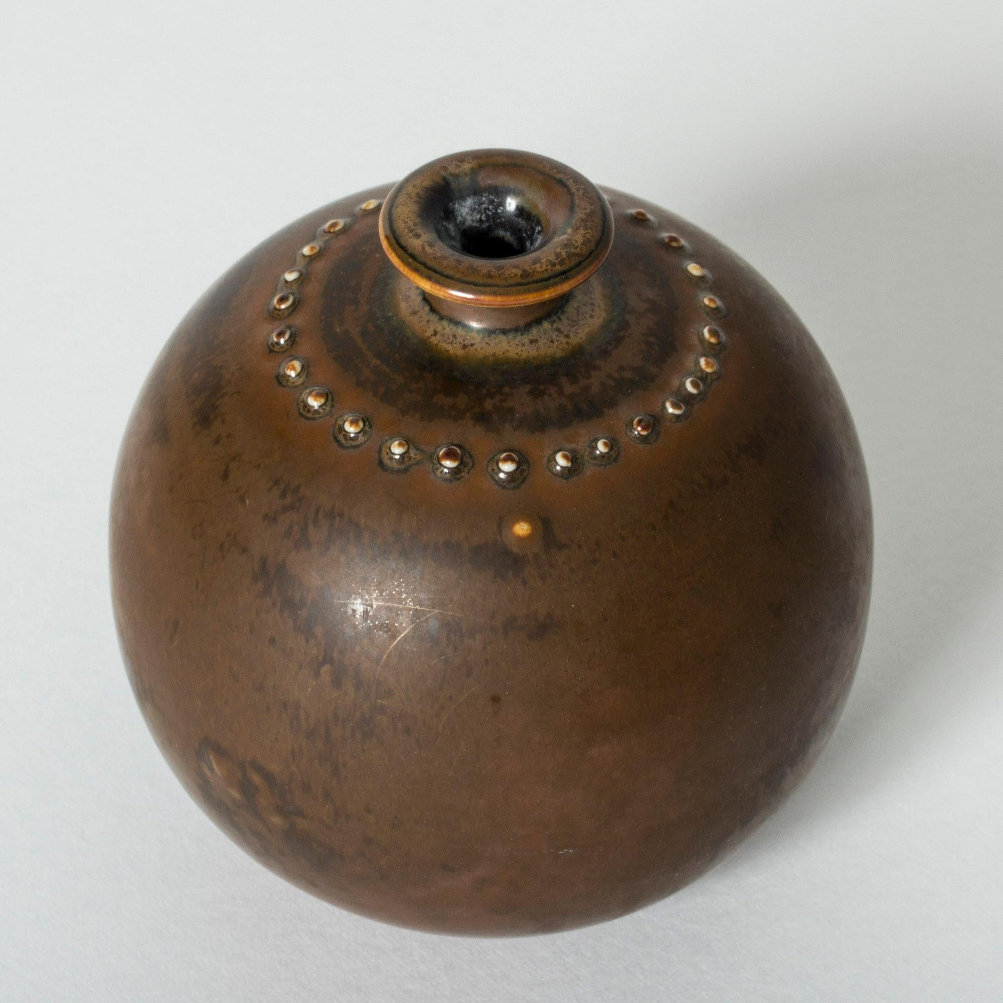 Scandinavian Modern Stoneware Vase by Stig Lindberg, Gustavsberg, Sweden, 1960s For Sale