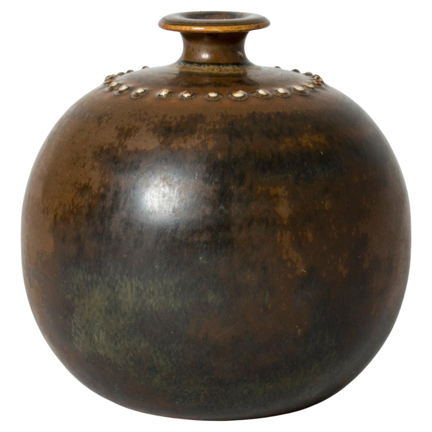 Stoneware Vase by Stig Lindberg, Gustavsberg, Sweden, 1960s For Sale