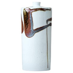 Stoneware Vase by Swedish Ceramist Claes Thell, 1996. White/Grey