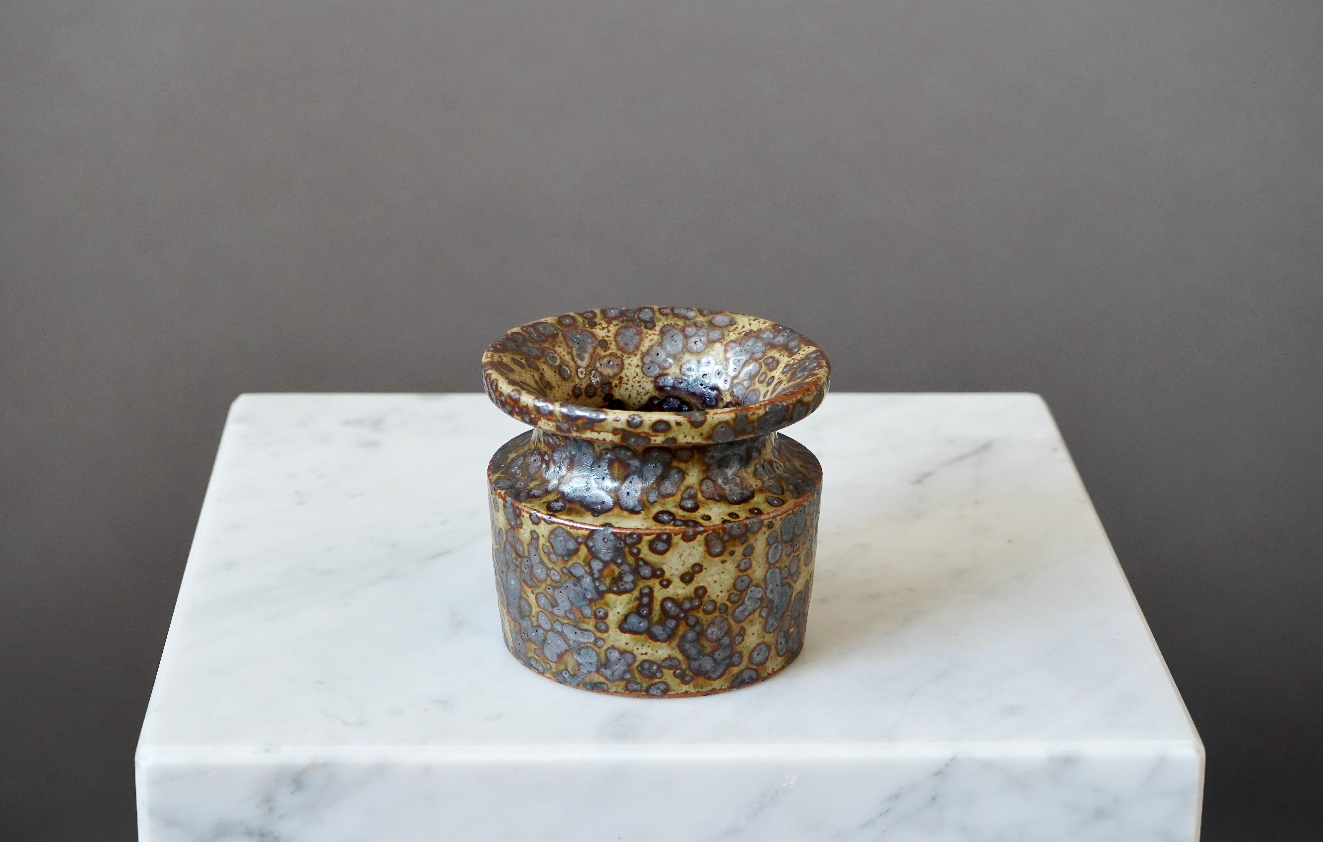 Scandinavian Modern Stoneware Vase by Swedish Ceramist Claes Thell