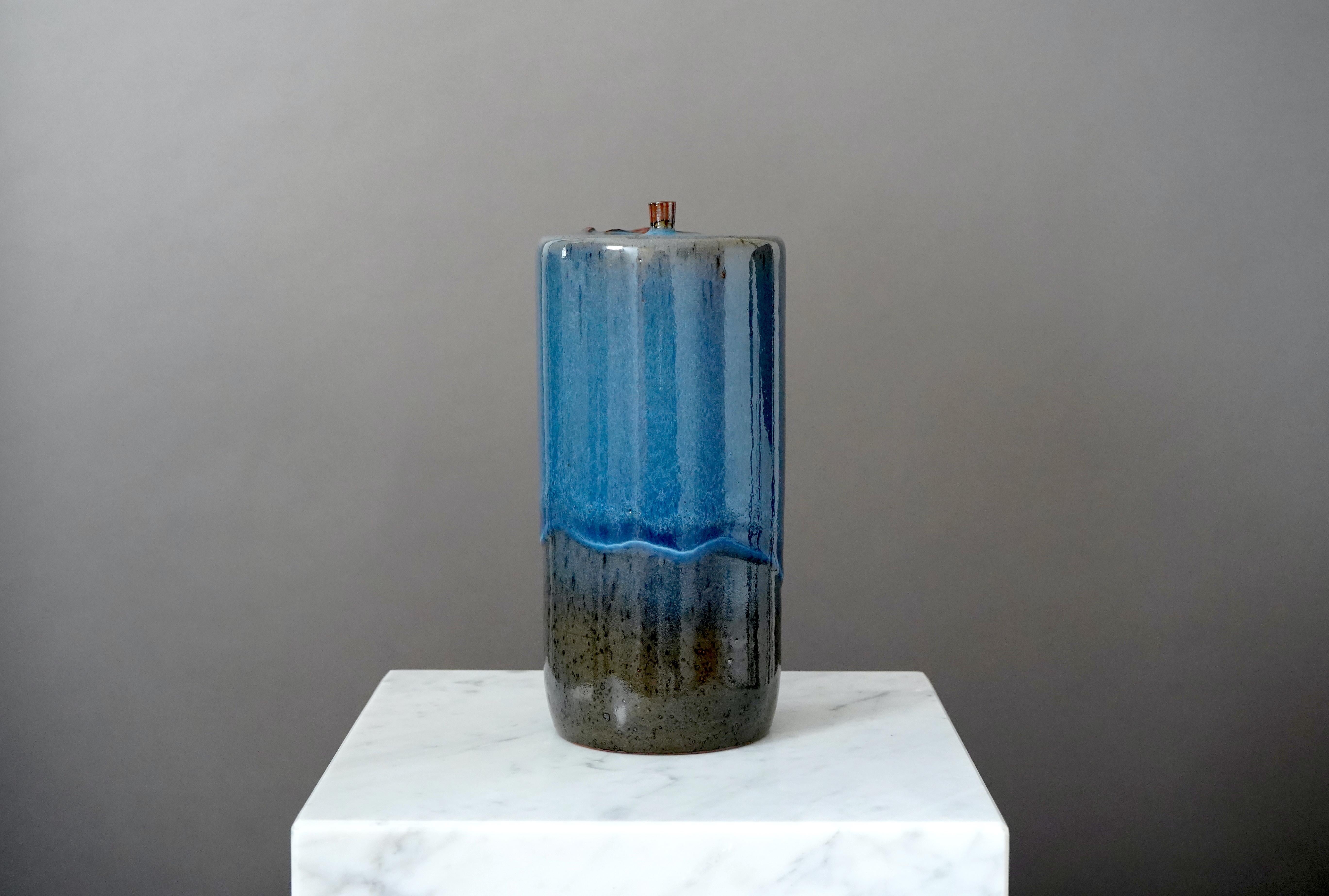 Scandinavian Modern Stoneware Vase by Swedish Ceramist Claes Thell For Sale