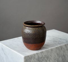 Stoneware Vase by Swedish Ceramist Rolf Palm, 1974