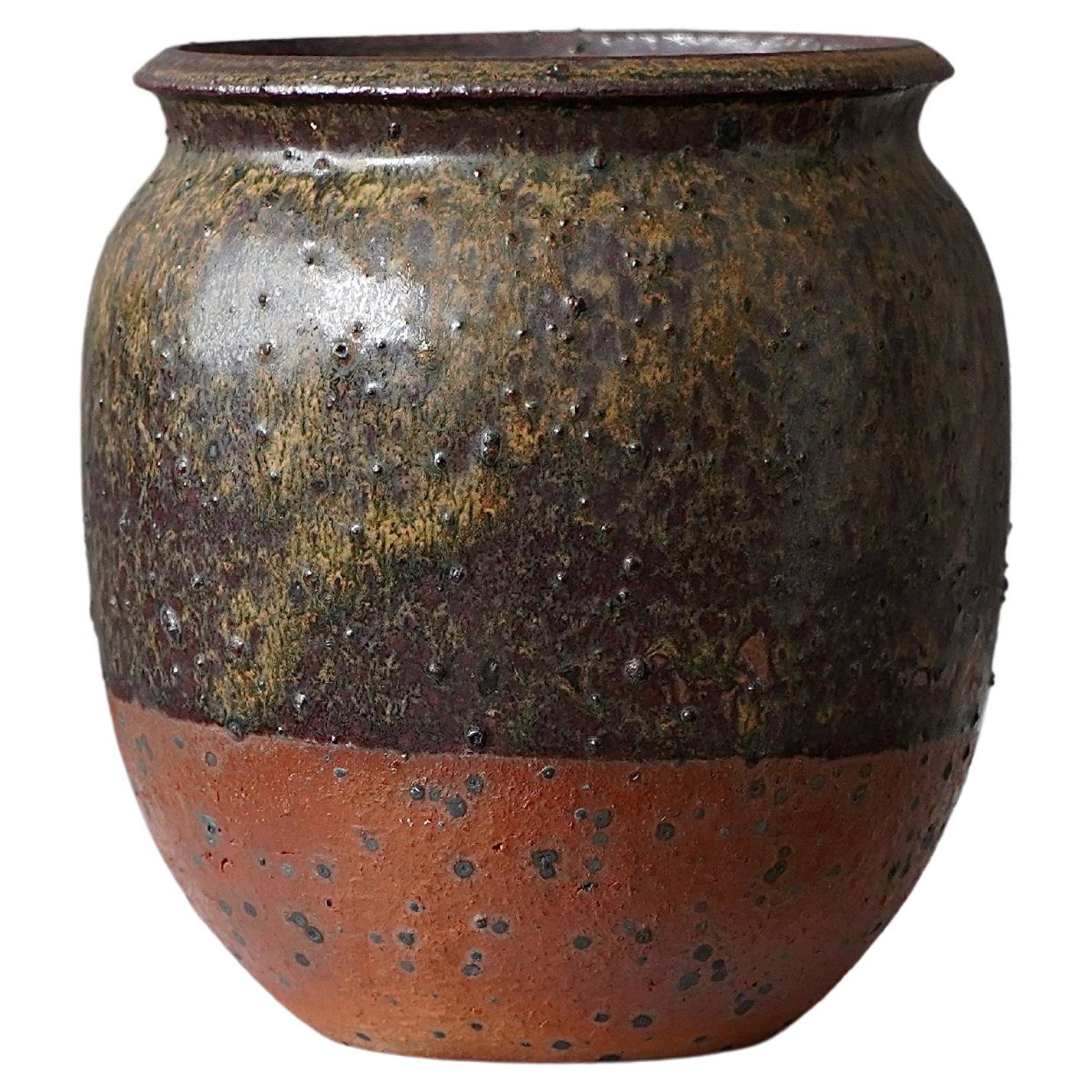 Vase aus Steingut des schwedischen Keramikers Rolf Palm, 1974