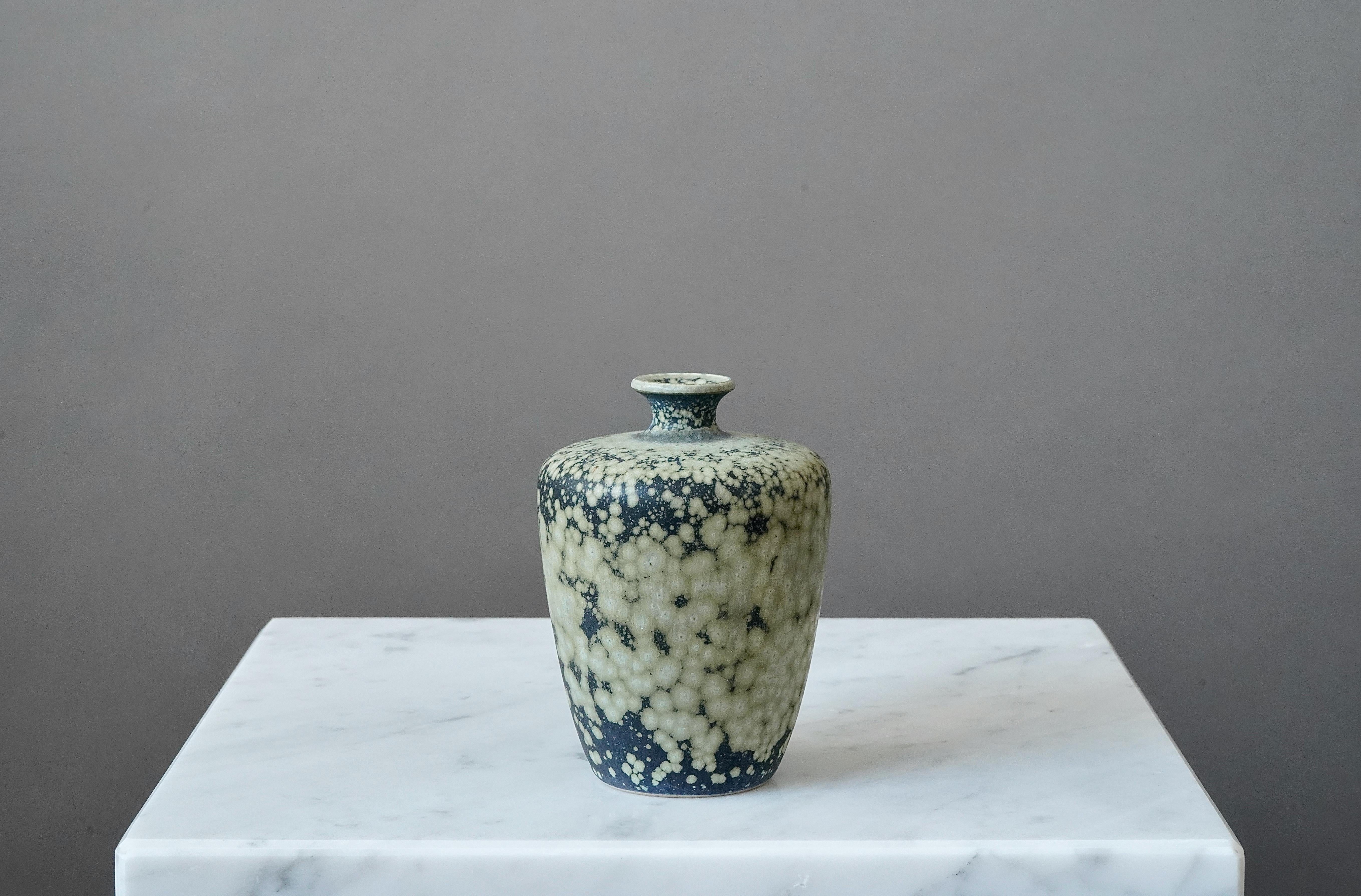 Ceramic Stoneware Vase by Swedish Ceramist Rolf Palm, 1980 For Sale